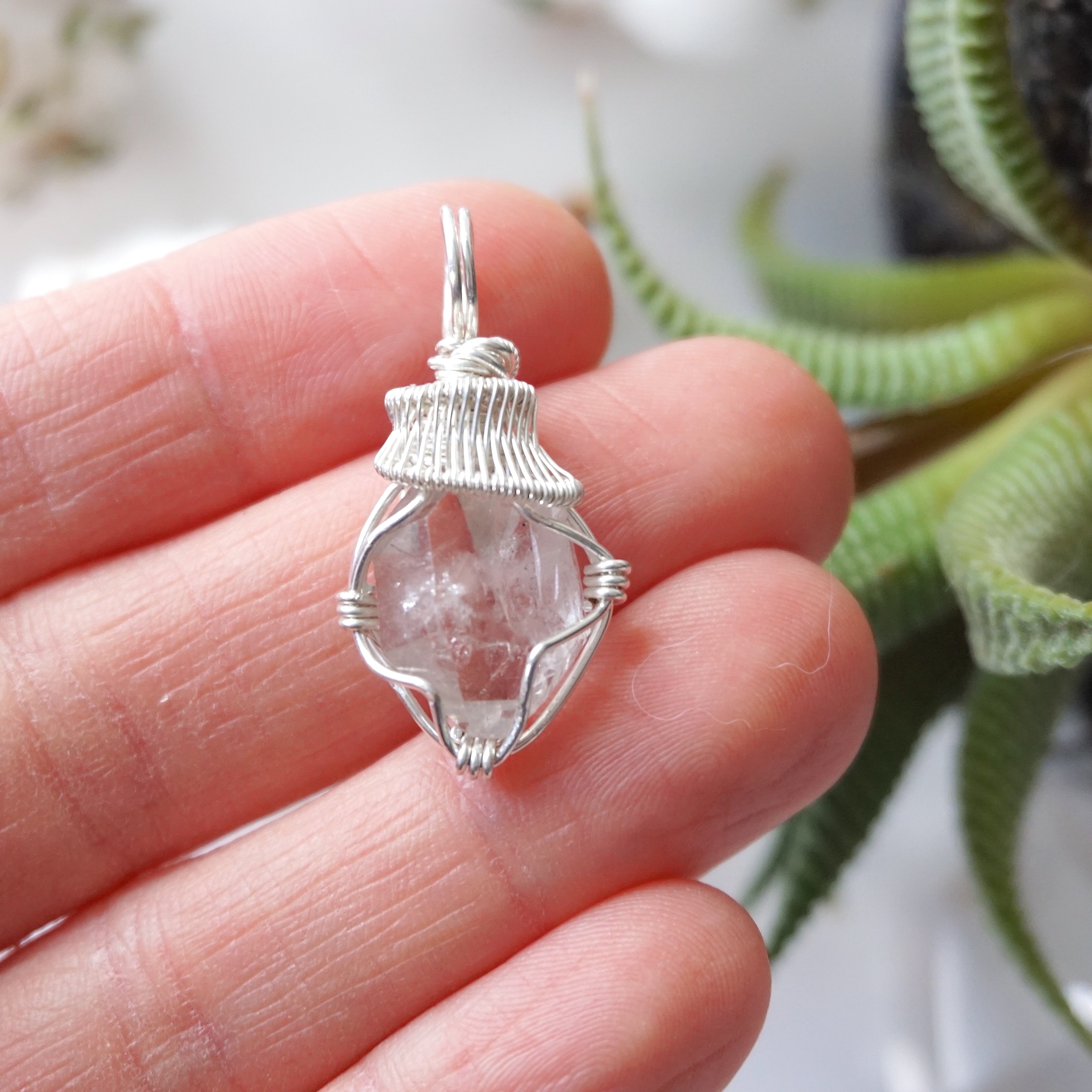 Natural Herkimer Diamond Pendant Necklace - 925 Sterling Silver Jewelry for Women - Perfect for Everyday Wear, Gift Giving & Special Occasions