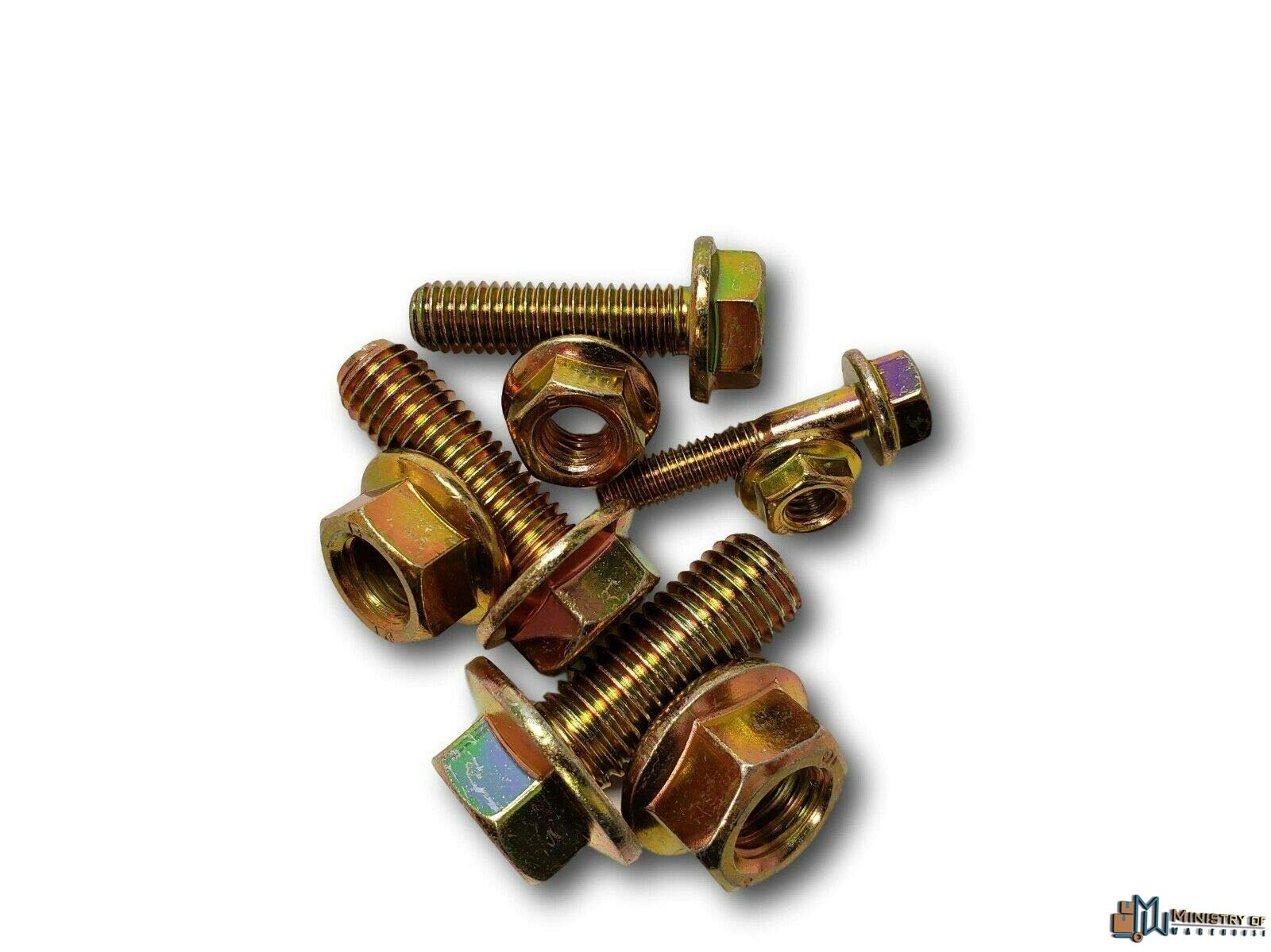 Yellow Zinc Grade 10.9 Metric Flange Bolt & Nut Assortment Kit - 429 Piece Hardware Fastener Set for Automotive, Machinery, and DIY Projects