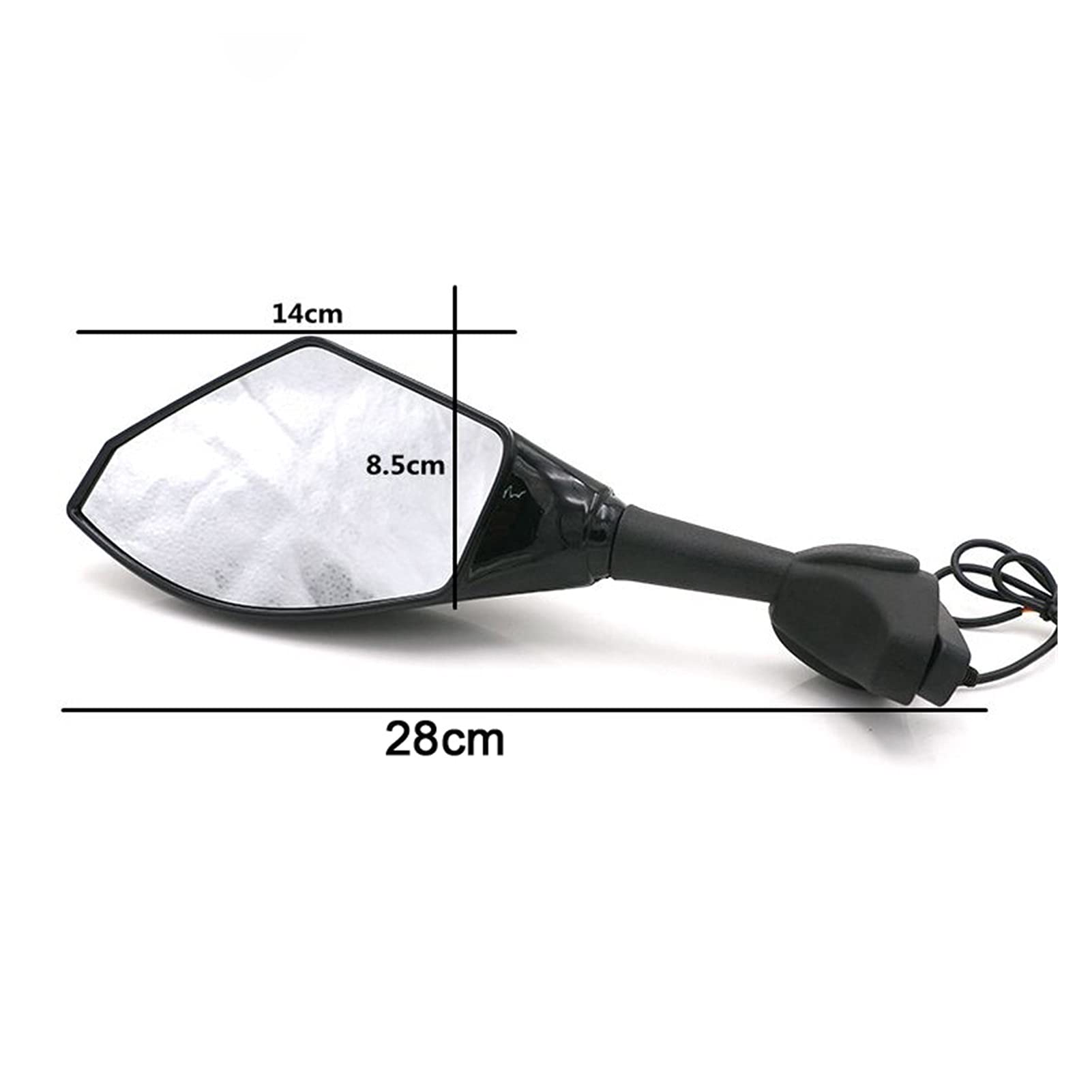 Universal Motorcycle Rearview Mirror with LED Turn Signal Light - Compatible with Honda CBR1000RR (2012-2013) - Enhanced Safety for Night Riding & Highway Commuting