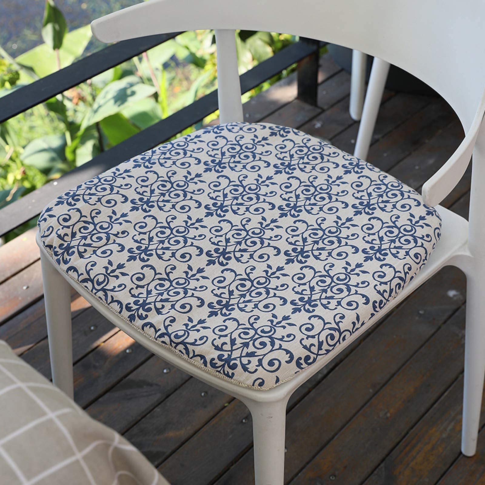 Premium Cotton Chair Cushion Set of 2 - Washable Solid Color Seat Cushions for Indoor & Outdoor Chairs, Non-Slip Backing - Perfect for Patio, Dining Room, Office, and Living Room Furniture