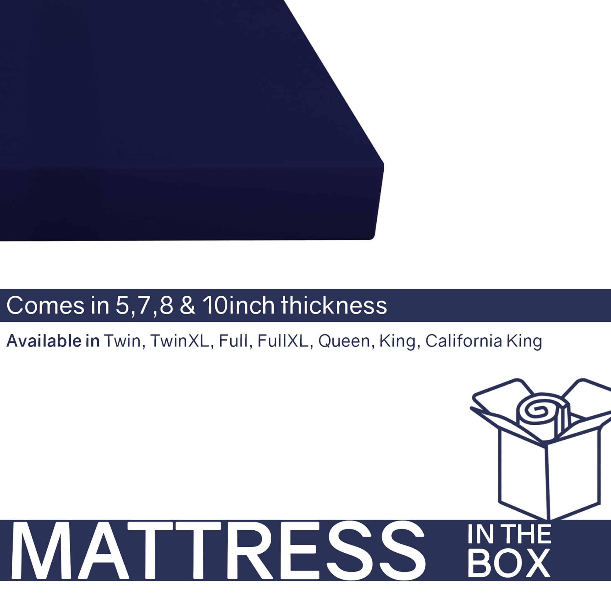 Treaton 5-Inch Medium Firm Waterproof Nylon Vinyl Dual-Sided Mattress - Noiseless, Cloud-Like Comfort with Body Heat Reflection - Perfect for Hospital Beds, Camping & Guest Rooms - Twin Size in Blue