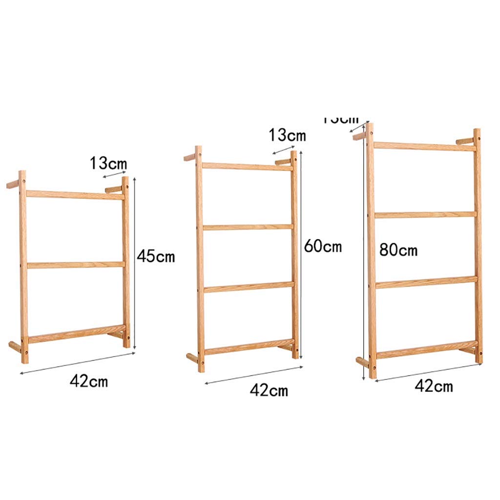 Wooden Wall Mounted Clothes Rack & Towel Holder - No Drill Installation for Bathroom, Bedroom, Dorm (Size 80x42x13cm) - Perfect for Organizing Scarves, Hats & Accessories