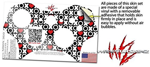 XO Hearts - WraptorSkinz Vinyl Skin Decal for XBOX 360 Wireless Controller (Controller Not Included) - Custom Gaming Protection & Style for Xbox 360 Enthusiasts