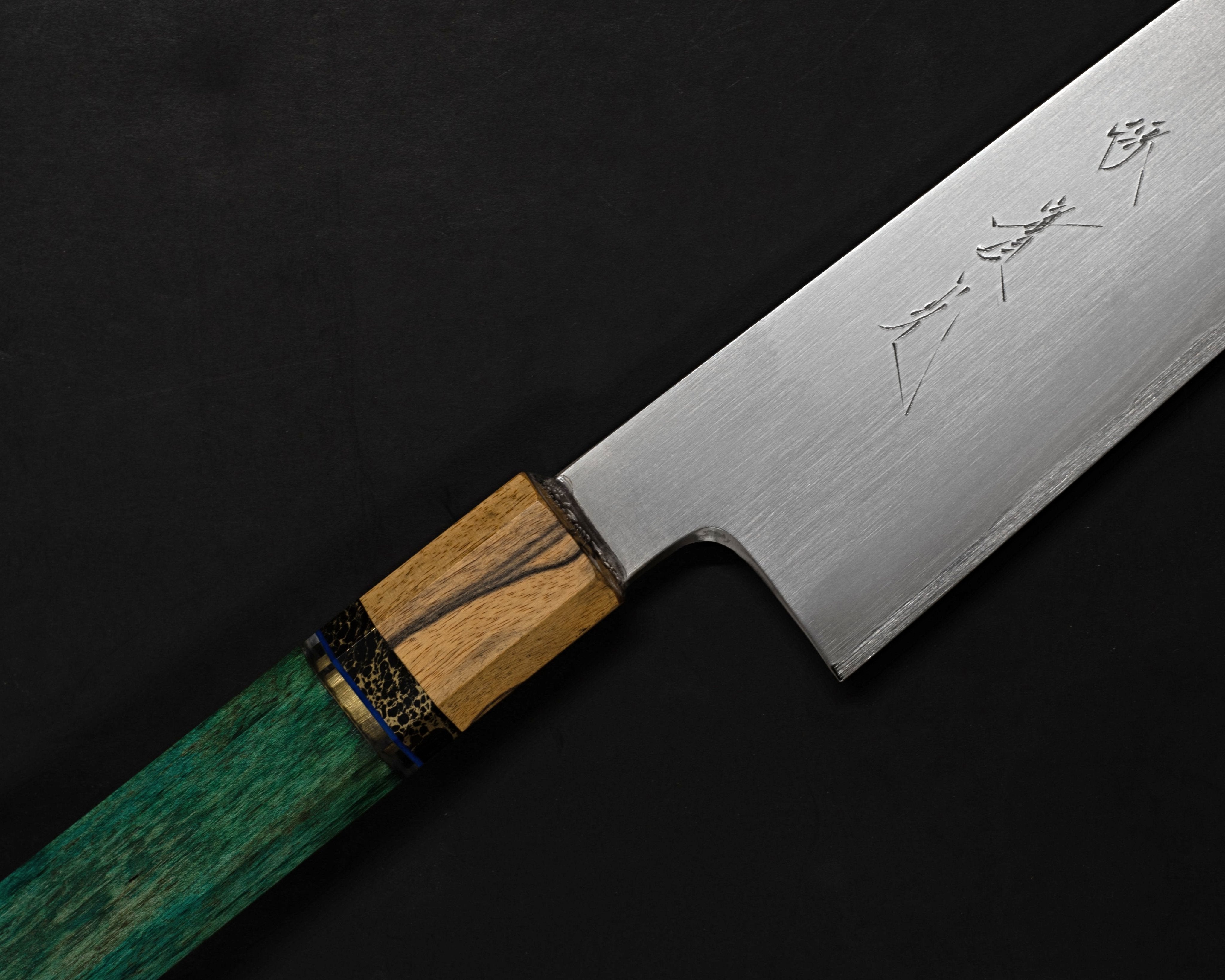 Premium JIKKO Chef Blue1 Carbon Steel Gyuto Japanese Knife - 8.2