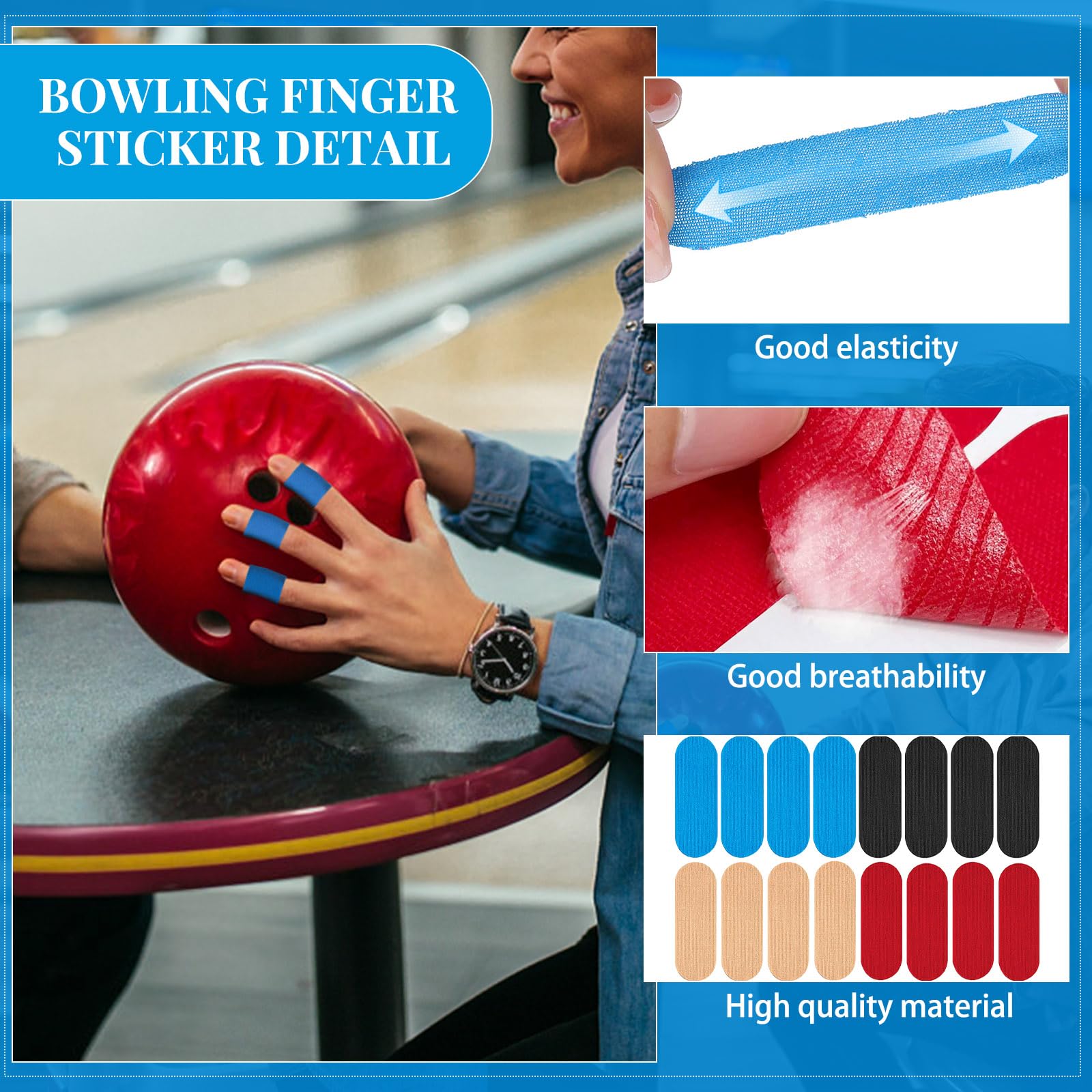 100Pcs Bowling Finger Tape for Bowlers - Premium Thumb & Finger Protection Tape for Bowling Balls - Sports Grip Tape for Enhanced Performance & Comfort - Perfect for League Play, Practice & Tournaments