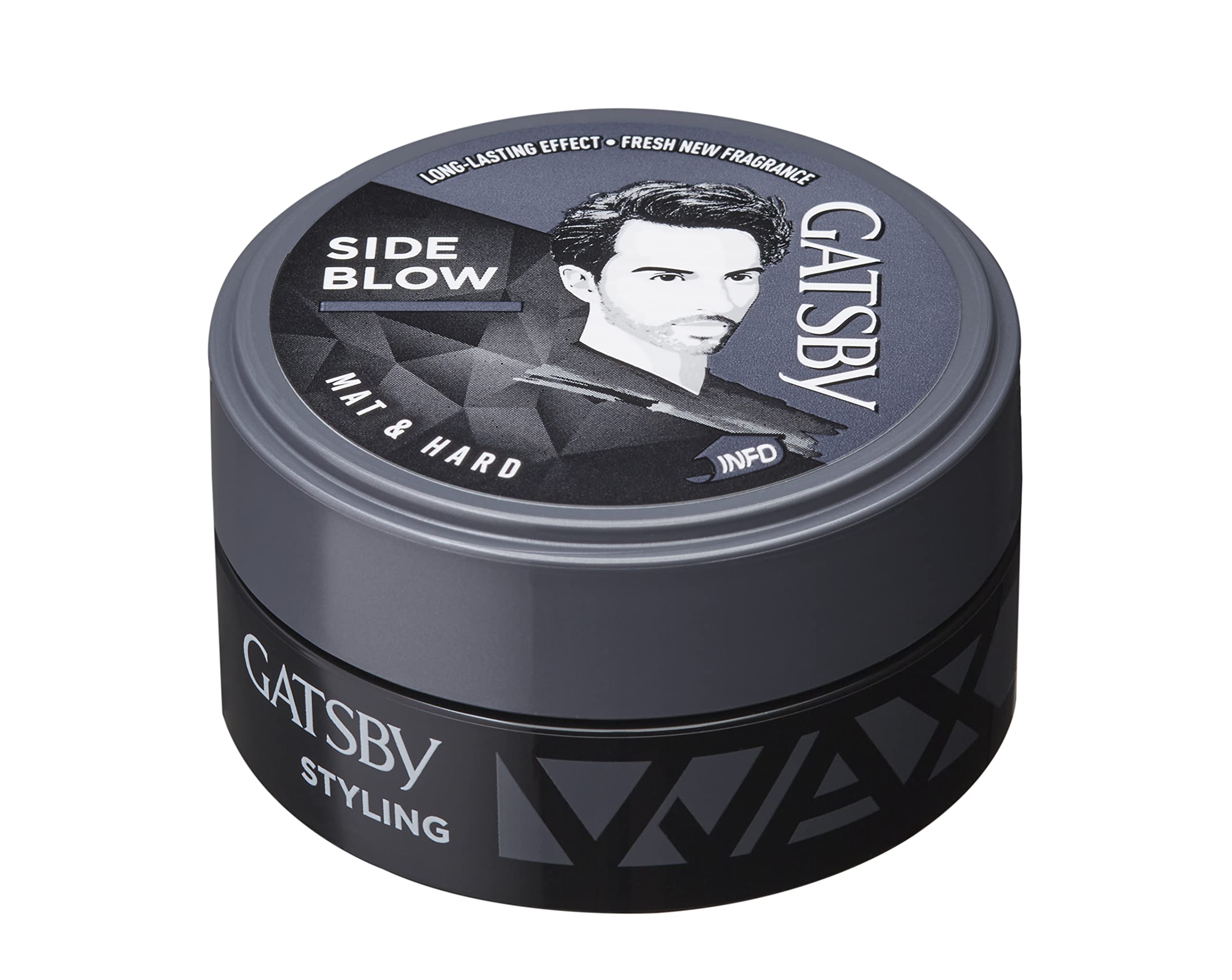 Gatsby Hair Styling Wax - Matt & Hard Hold (75g, Grey) - Perfect for Men's Hairstyling, Textured Looks & All-Day Hold