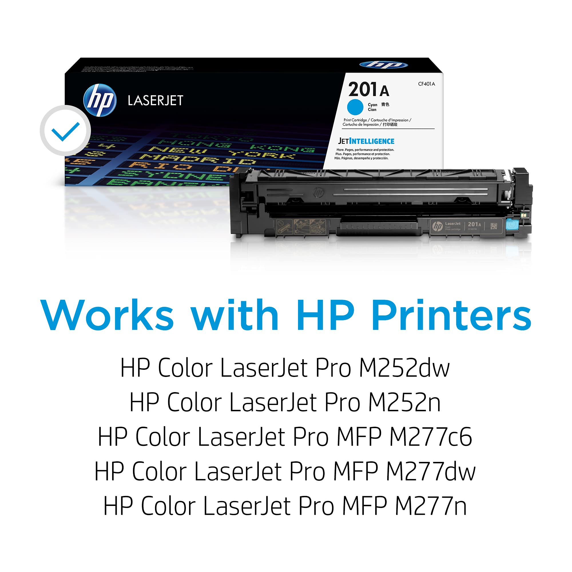 Original HP 201A Cyan Toner Cartridge | Compatible with HP Color LaserJet Pro M252 & MFP M277 Series | CF401A Replacement | Ideal for Office Printing, Home Office & Small Business Use