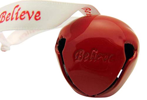 Red Believe Bell Christmas Tree Ornament with Ribbon & Storage Bag - Perfect for Holiday Decor, Gift Giving & Festive Home Decorations