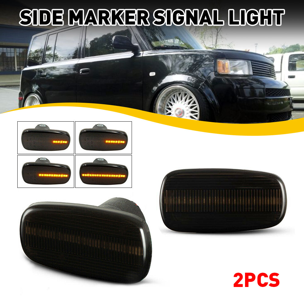 Smoke Lens LED Side Marker Light with Flowing Yellow Light - Compatible with 2001-2005 Lexus & 2004-2006 Scion - Enhanced Visibility & Style for Night Driving & Custom Car Mods