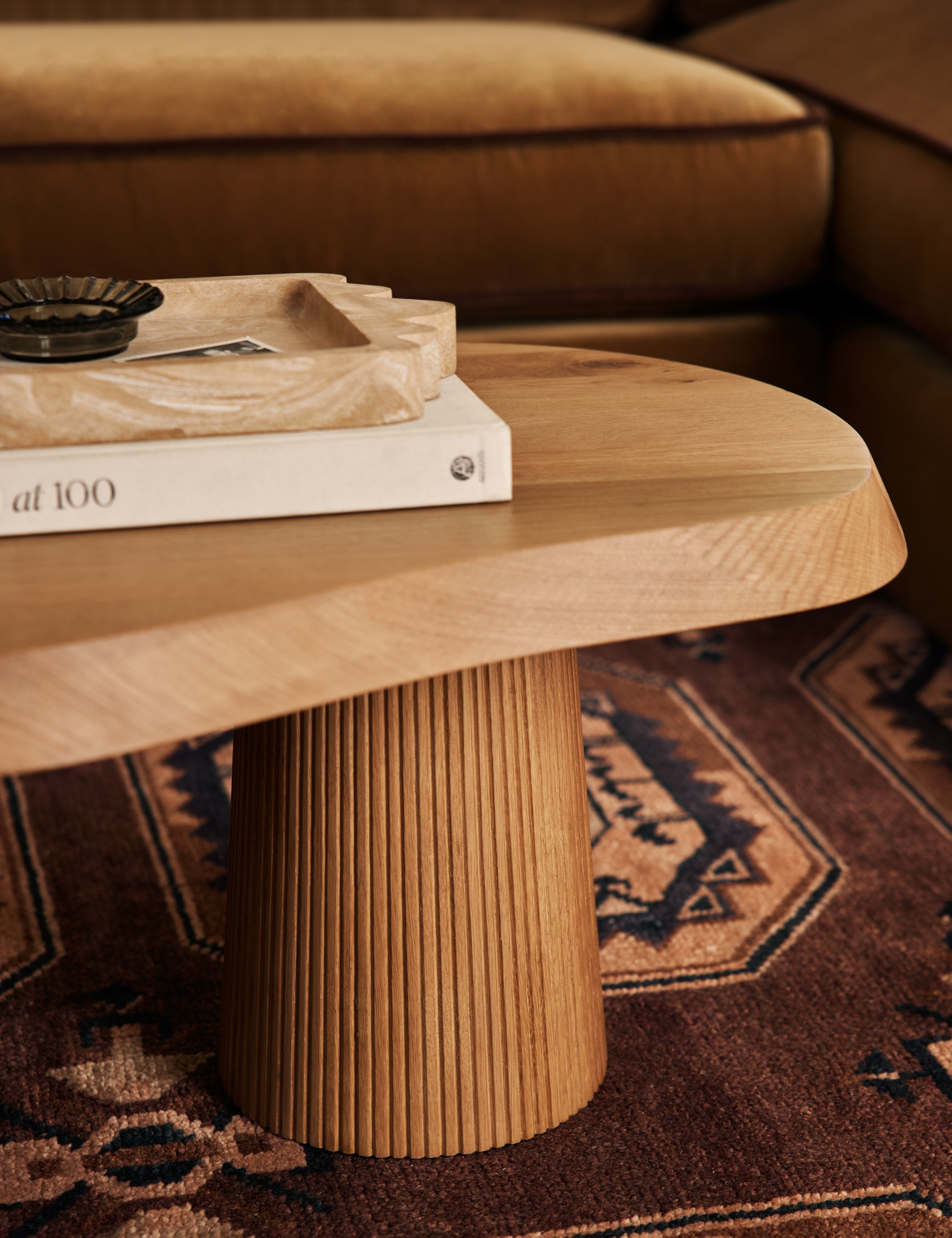 Modern Coffee Table for Living Room - Solid Wood Mid Century Design with Storage Shelf | Stylish & Functional Center Table for Home Decor, Office, Lounge