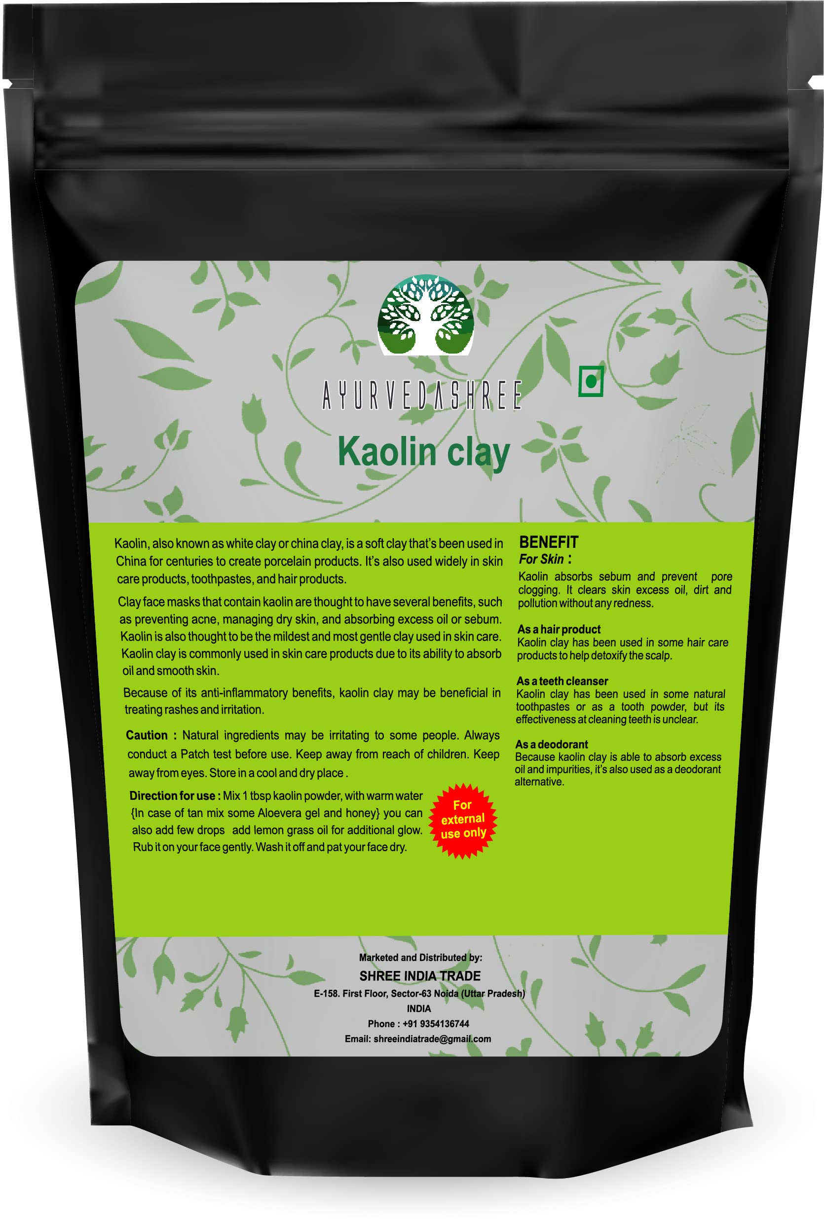 AYURVEDASHREE 100% Pure Lemon Peel Powder 200g | Natural Kaolin Clay Face Mask | Sun-Dried Citrus Peel for Skin Brightening & Exfoliation | DIY Beauty Recipes & Ayurvedic Skincare