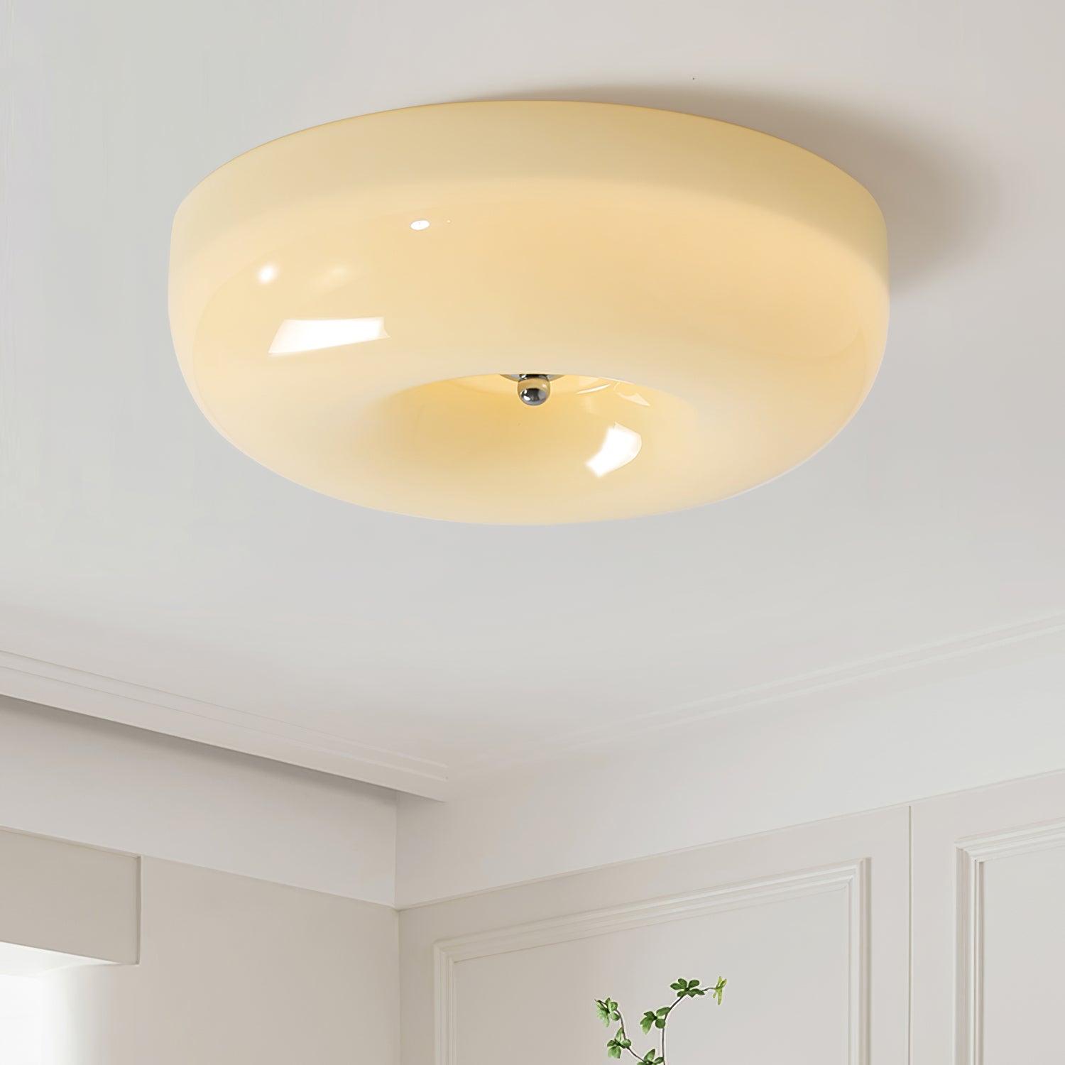 Cream Pudding Ceiling Light Fixture - Modern Soft Glow Bedroom Lighting for Cozy Home Decor & Relaxing Ambiance