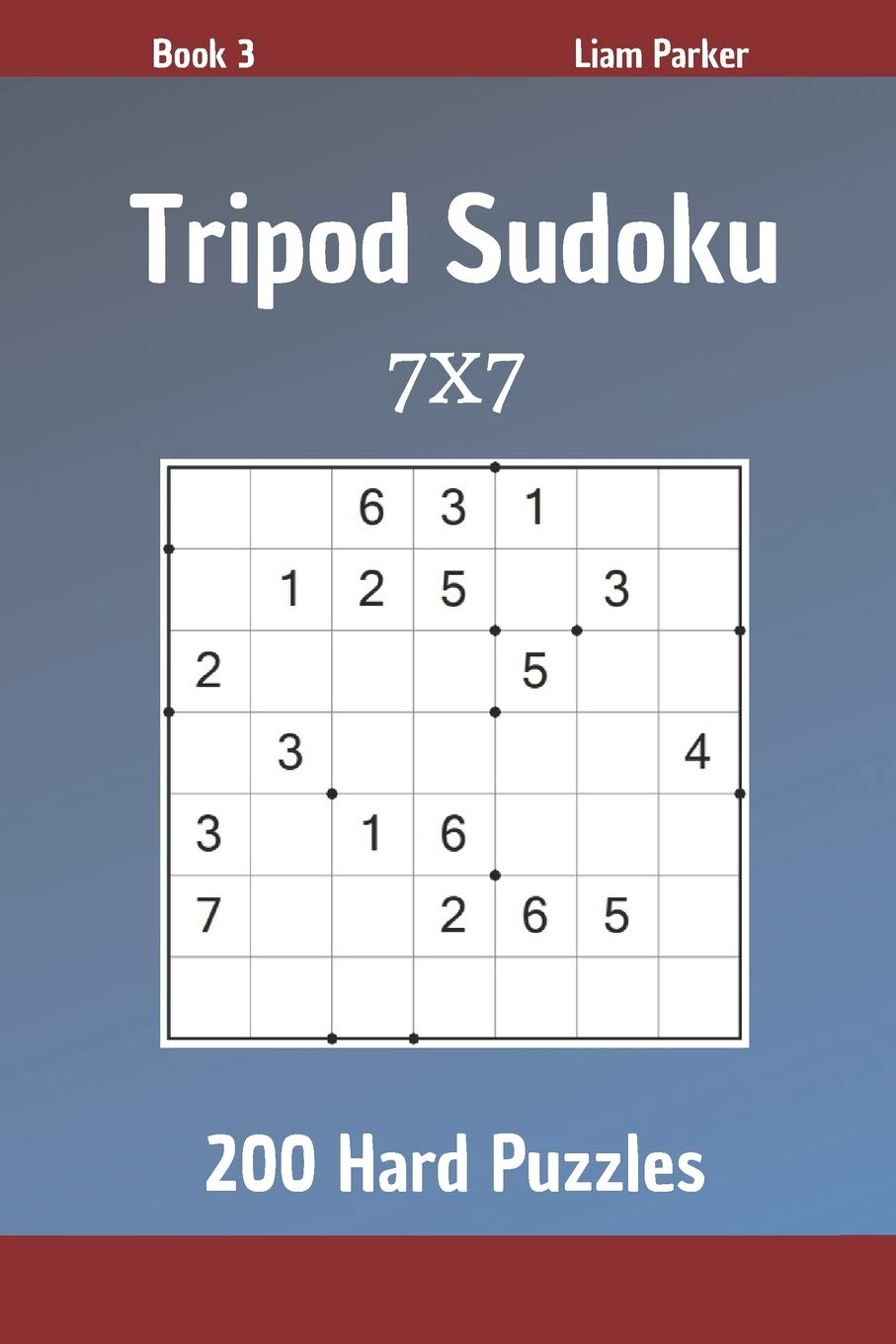 Tripod Sudoku - 200 Hard 7x7 Puzzles Book 3 for Travel & Brain Training