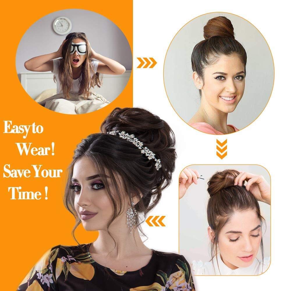 Curly Synthetic Messy Hair Bun Hair Scrunchies Extension - Perfect for Messy Bun Hairstyles, Ponytail Accessories & Everyday Hair Styling