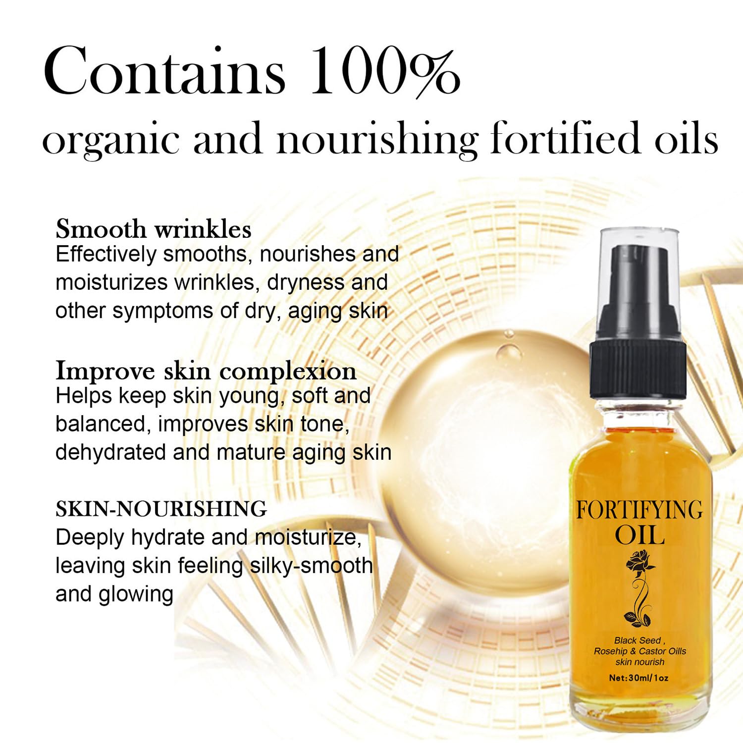 Lalenas Organic Castor Black Seed Rosehip Oil Serum for Face - Anti-Aging Facial Treatment with Blackseed Oil & Rosehip Oil - Perfect for Night Care, Dry Skin Hydration & Acne Scar Reduction
