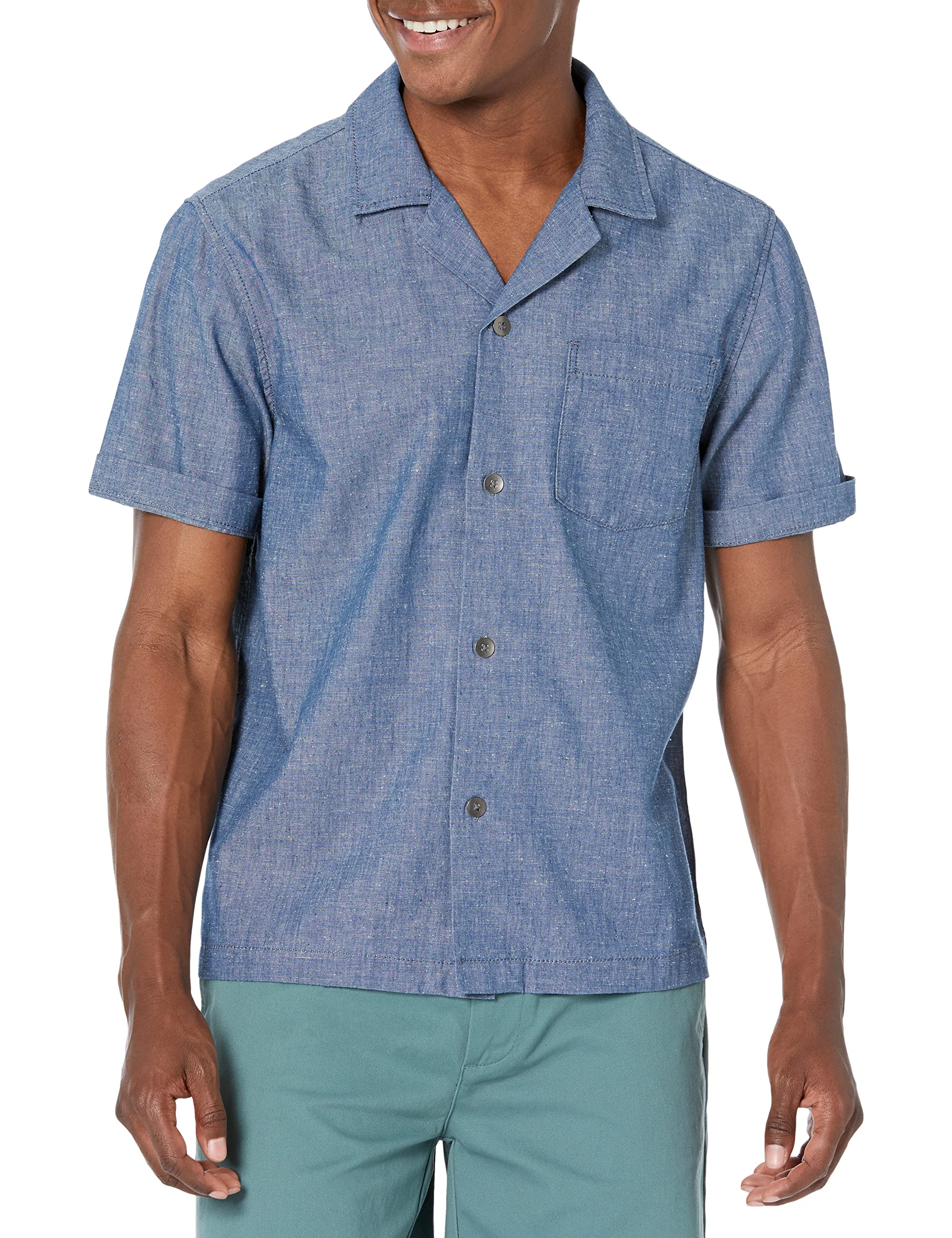 Men's Foster Short Sleeve Casual Shirt - Breathable Cotton Comfort Fit Button Down Top for Summer, Office & Outdoor Activities