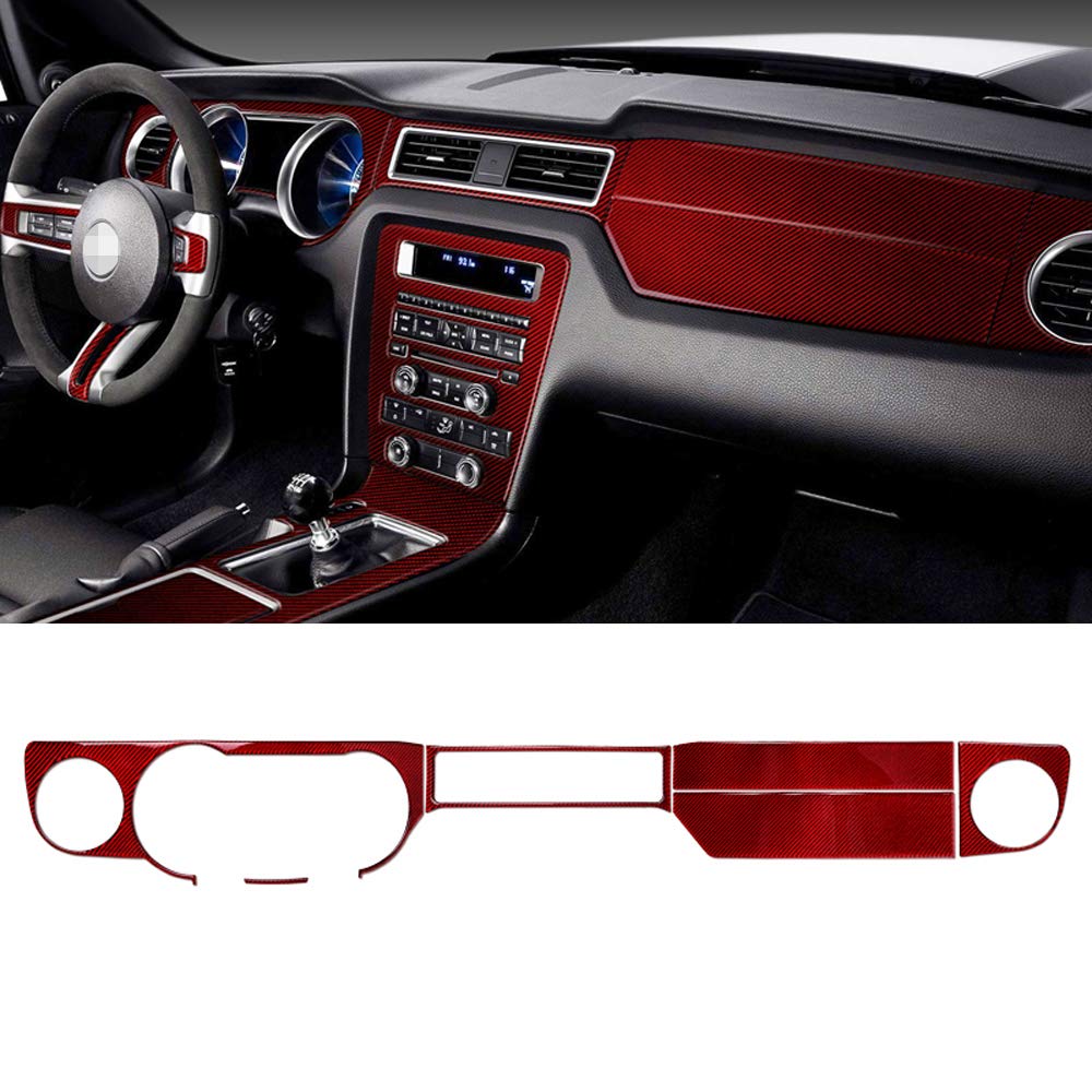 Premium Red Carbon Fiber Car Dashboard Stickers - Custom Trim Cover for Instrument Panel Decoration | Enhance Interior Style for Cars, Trucks & SUVs