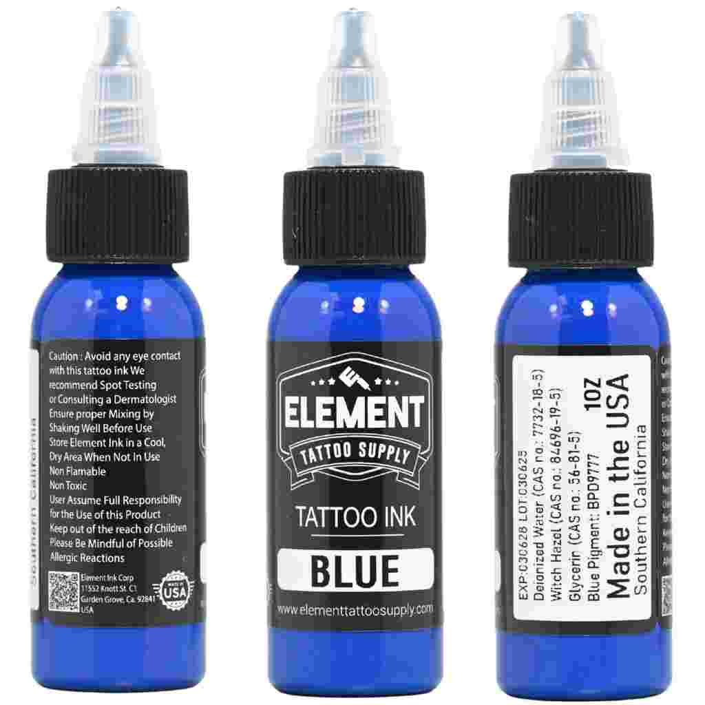 Premium Blue Element Tattoo Ink - Professional Grade, Vegan & Safe for All Skin Types - Perfect for Tattoo Artists, Body Art & Permanent Makeup