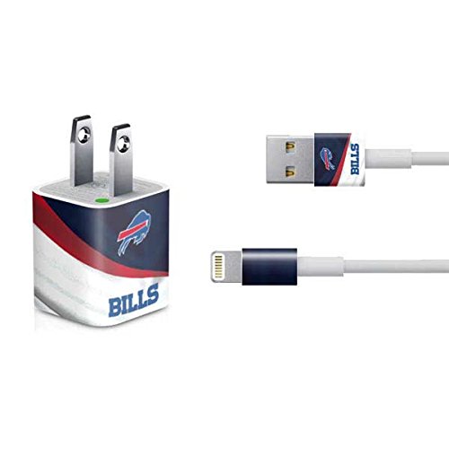 Officially Licensed NFL Buffalo Bills iPhone Charger Skin Decal - Compatible with 5W USB Charger for iPhone | Perfect for Home, Office & Travel