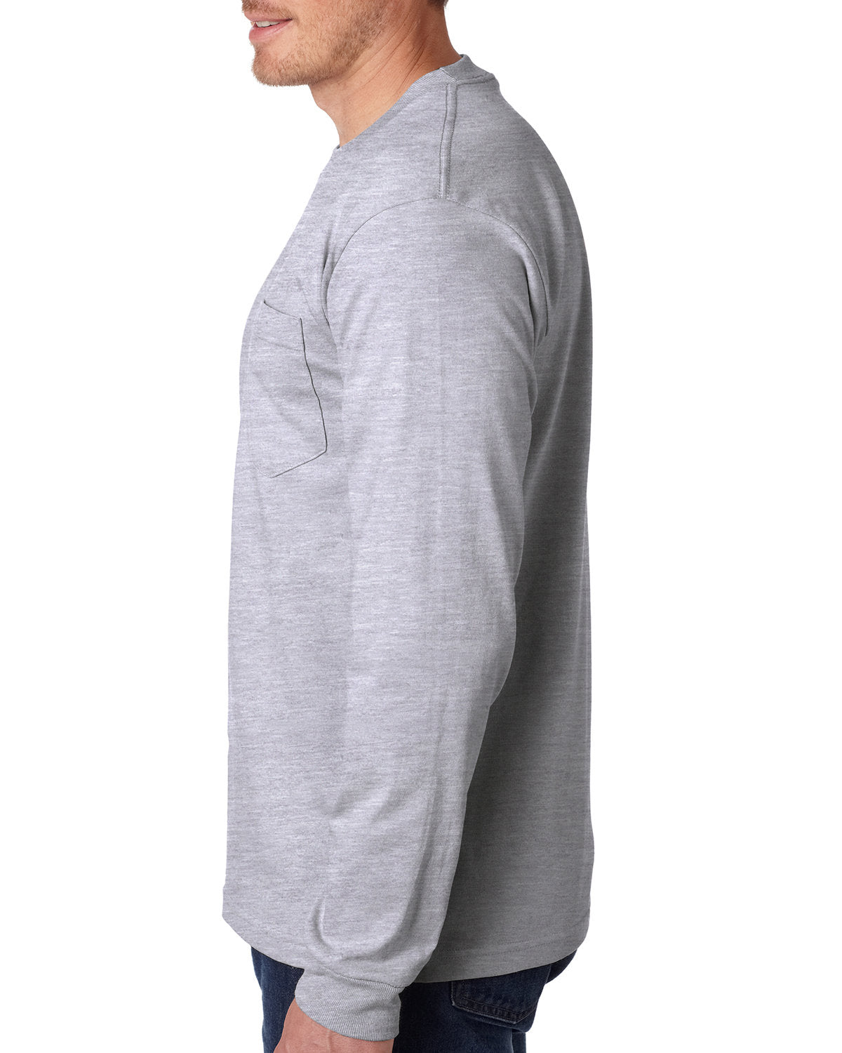Bayside BA8100 Men's 6.1 oz 100% Cotton Long Sleeve Pocket T-Shirt - Comfortable Work Shirt for Casual Wear & Outdoor Activities