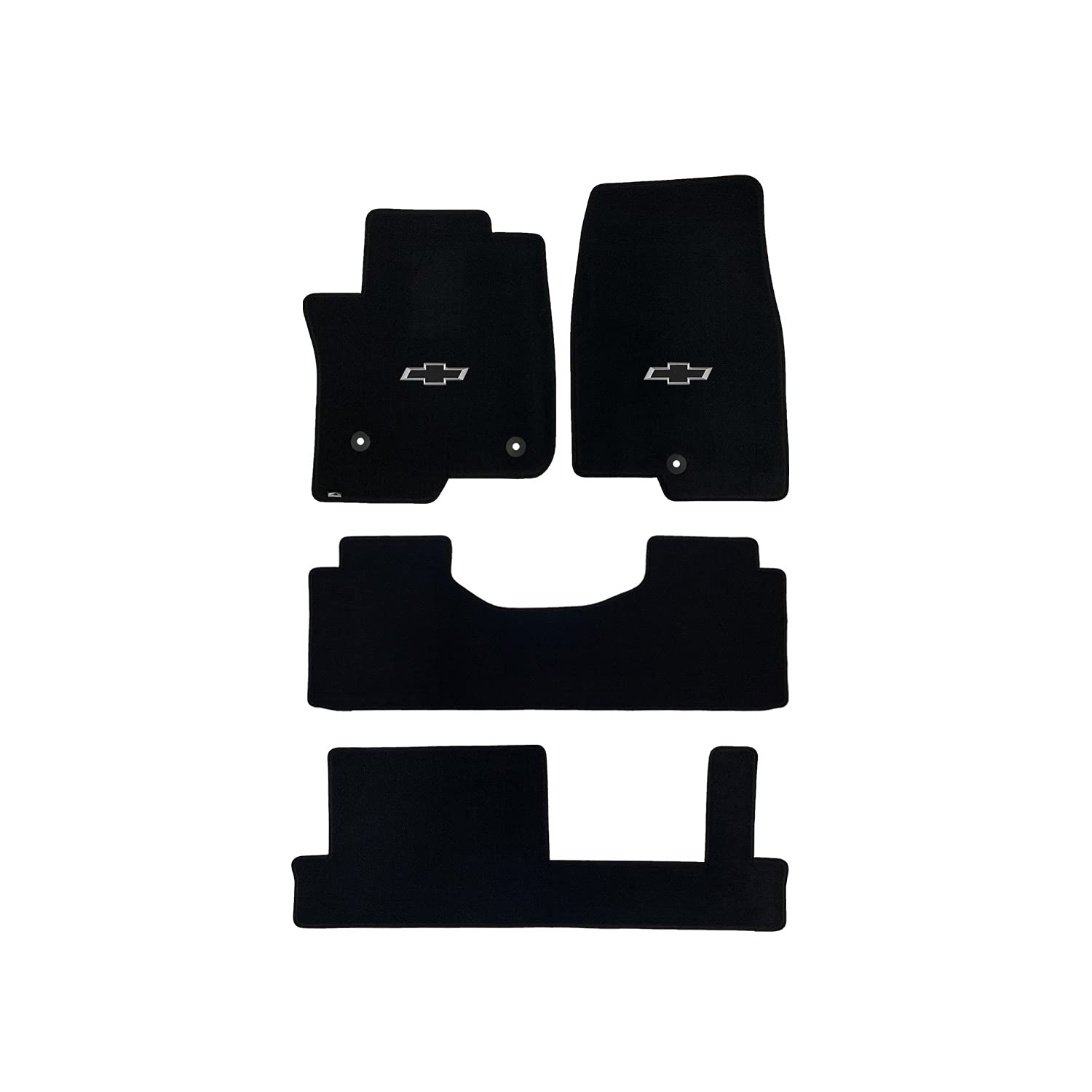 Premium Custom-Fit Carpet Floor Mats for Chevy Suburban 2021-2023 - Black Bowtie Design, Charcoal Color (4-Piece Set) - Luxury Car Accessories for Comfort & Protection - Perfect for Daily Commute, Road Trips & Family Travel