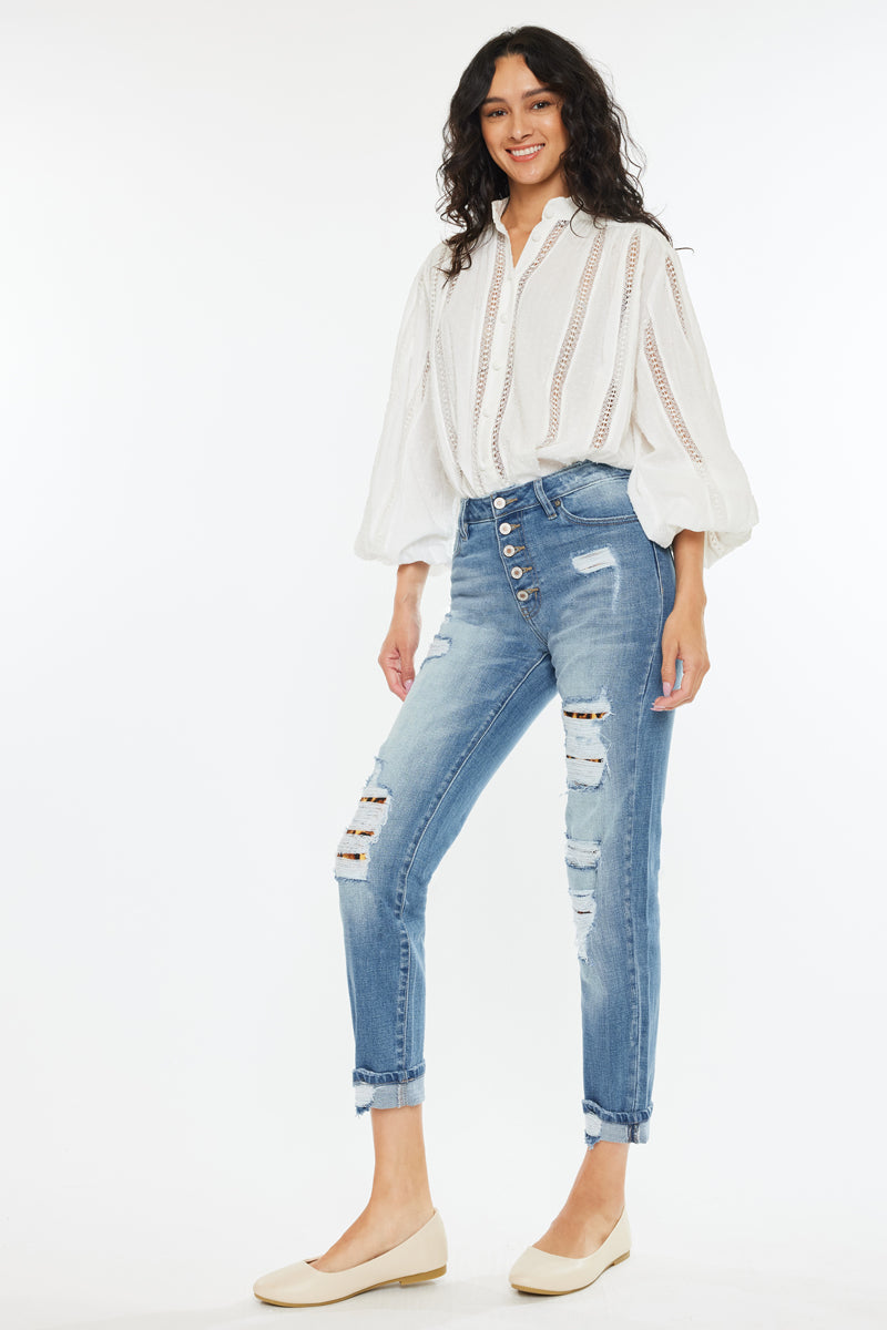 Leona High Rise Ankle Skinny Jeans for Women - Stretchy Denim Pants with Slim Fit & Comfortable Waistband - Perfect for Casual Outfits, Date Nights & Office Wear