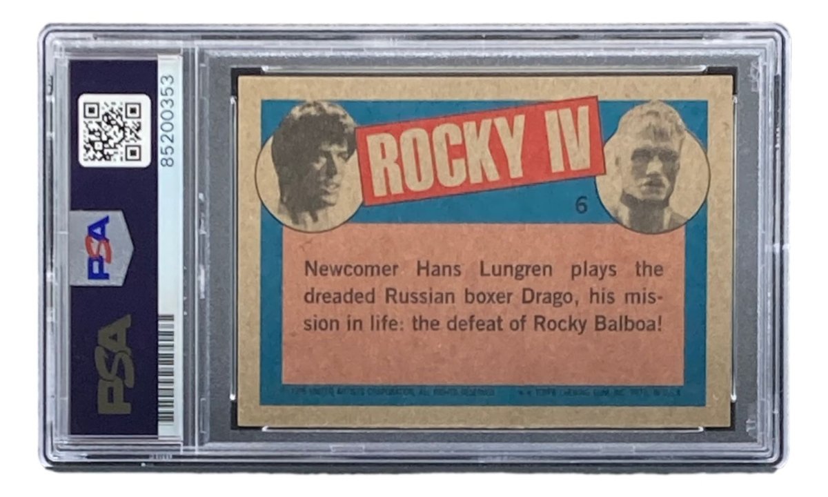 Dolph Lundgren Autographed 1985 Topps #6 Rocky IV Ivan Drago Trading Card - PSA/DNA Certified - Perfect for Movie Memorabilia Collections & Sports Card Investors