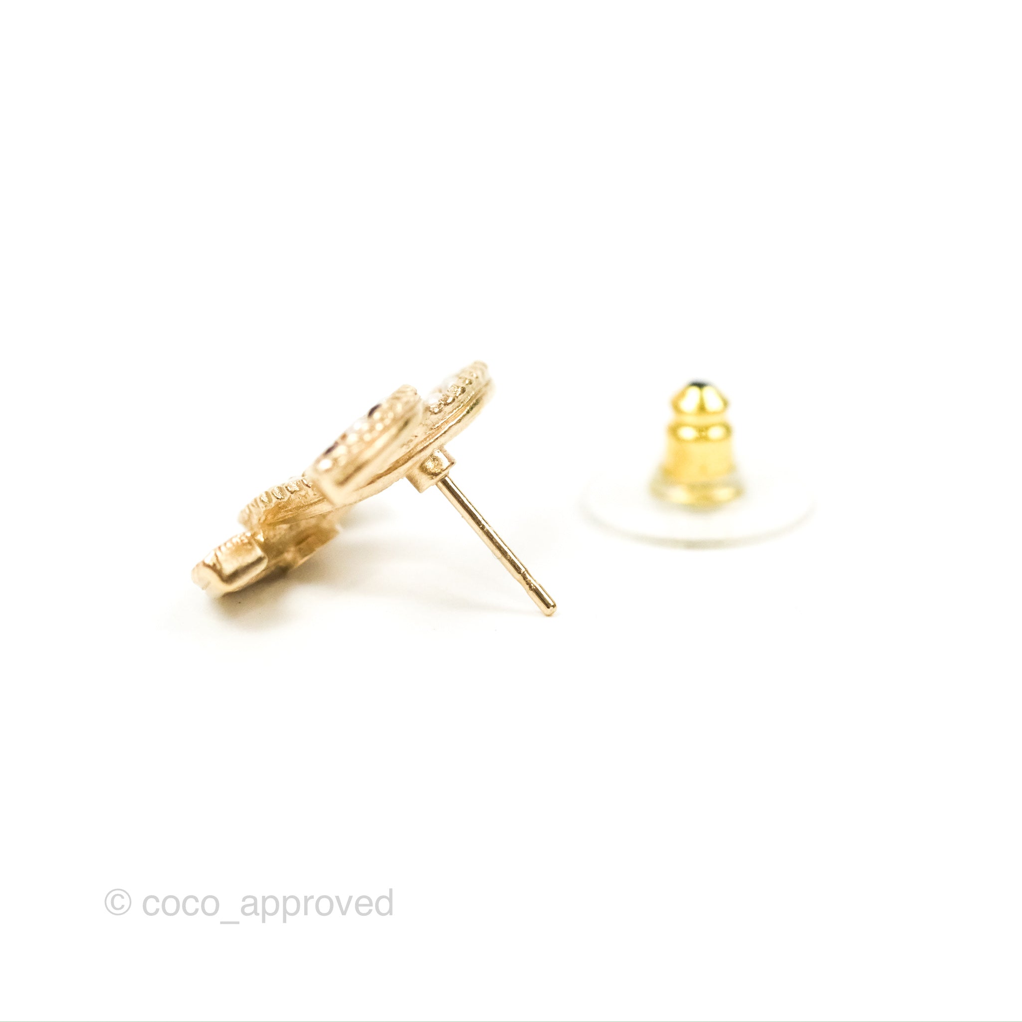 Chanel CC Pearl Earrings in Gold Tone - Luxury Fashion Jewelry for Women | Perfect for Parties, Weddings & Special Occasions