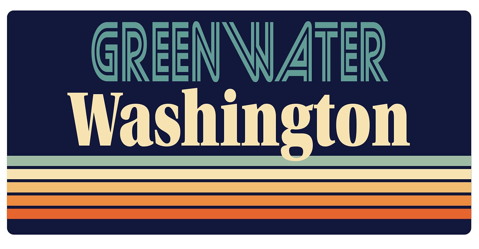 Greenwater Washington Retro Fridge Magnet 5 x 2.5 Inch - Vintage Souvenir for Refrigerators, Lockers & Metal Surfaces | Perfect for Home, Office & Travel Memories