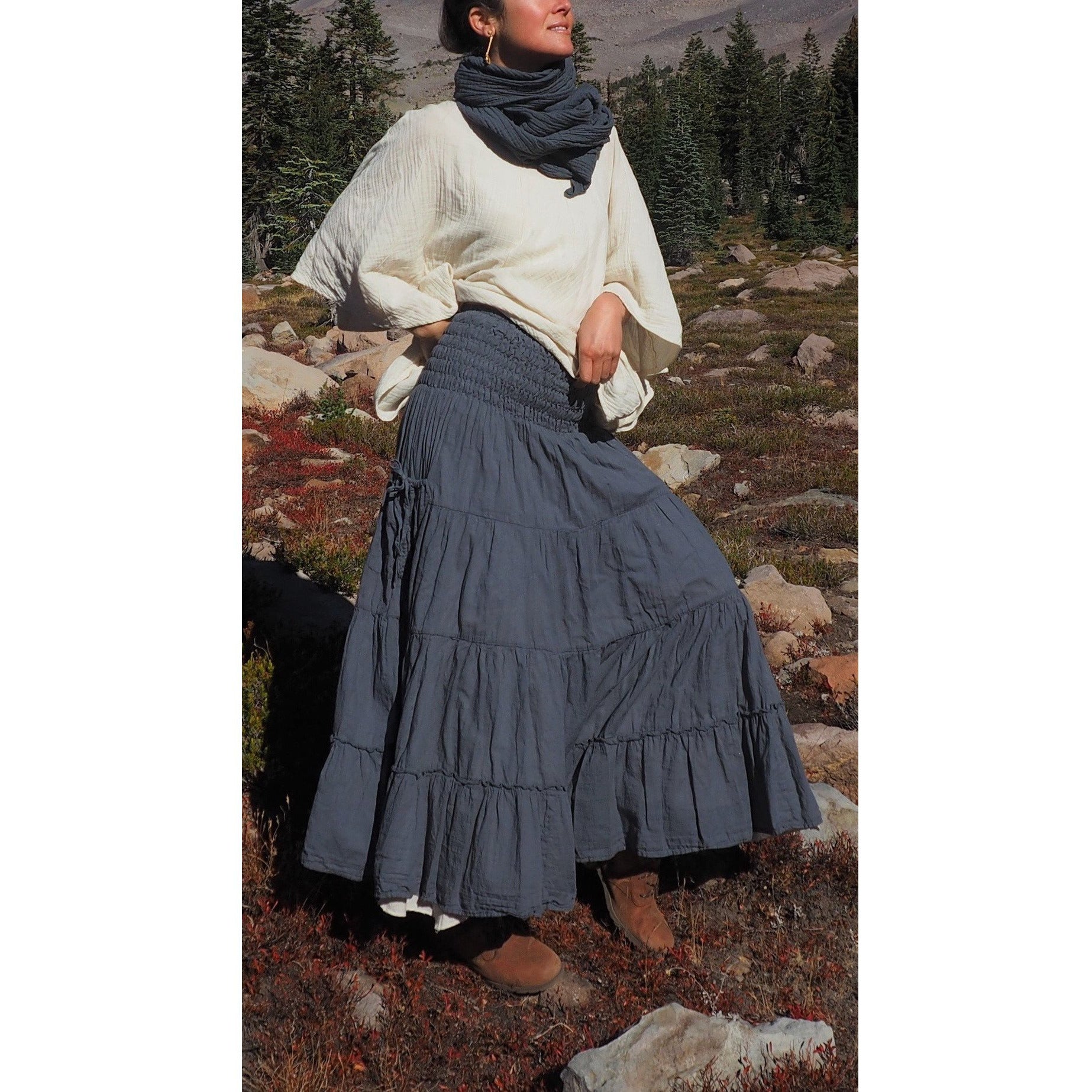 Elegant Tiered Maxi Skirt with Pockets - Flowy Long Skirt for Women | Perfect for Beach, Vacation, and Summer Outfits
