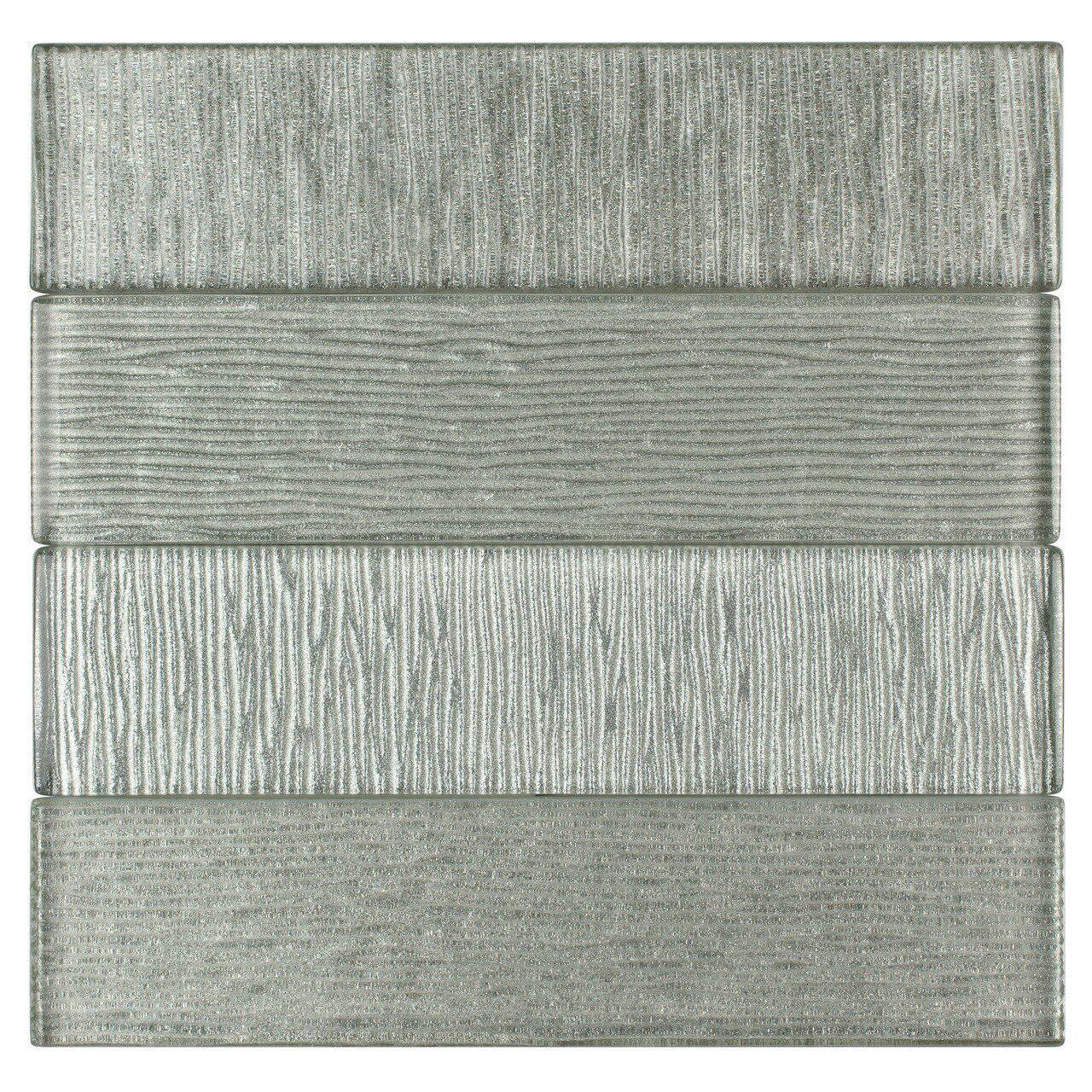Premium Glass Subway Tile 2x8 in Linen Sleet Finish - Perfect for Kitchen Backsplash, Bathroom Walls & Modern Home Decor