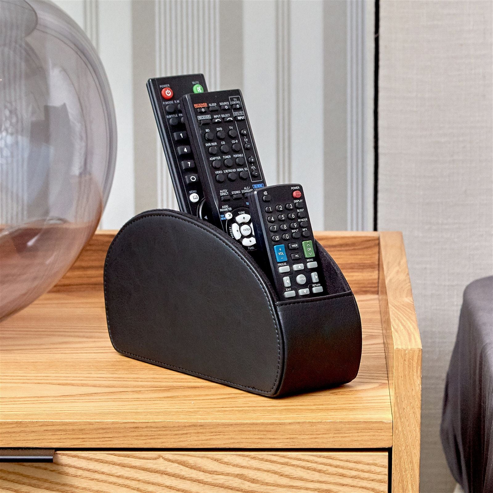 Universal Small Remote Holder - Compact & Durable Organizer for TV, DVD, AC Remotes - Perfect for Living Room, Bedroom, or Office