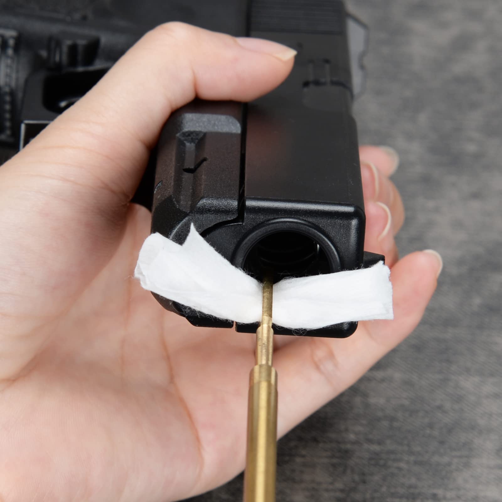 BOOSTEADY Gun Cleaning Patches - Square, Lint-Free, Highly Absorbent Cloth for .22, .30, .357, .38, 9MM & 12GA Calibers - Comes in Durable Plastic Case - Perfect for Rifle, Pistol & Shotgun Maintenance at Home or Range