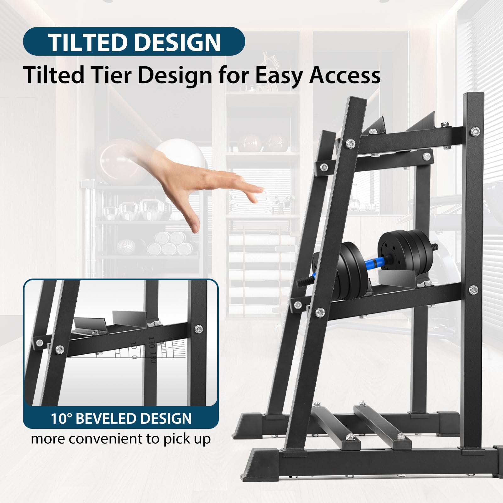 Dumbbell Rack Stand for Home Gym - Heavy Duty 1100LBS Capacity Organizer for Dumbbells, Kettlebells & Weight Plates | Perfect for Garage, Basement & Home Workout Space