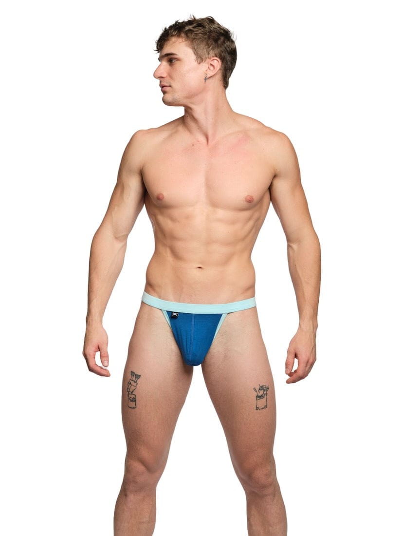 Just The Bones Cloud Thong Blue - Comfortable Women's Underwear for Daily Wear & Sleep - Soft Breathable Panties for Lounge & Relaxation