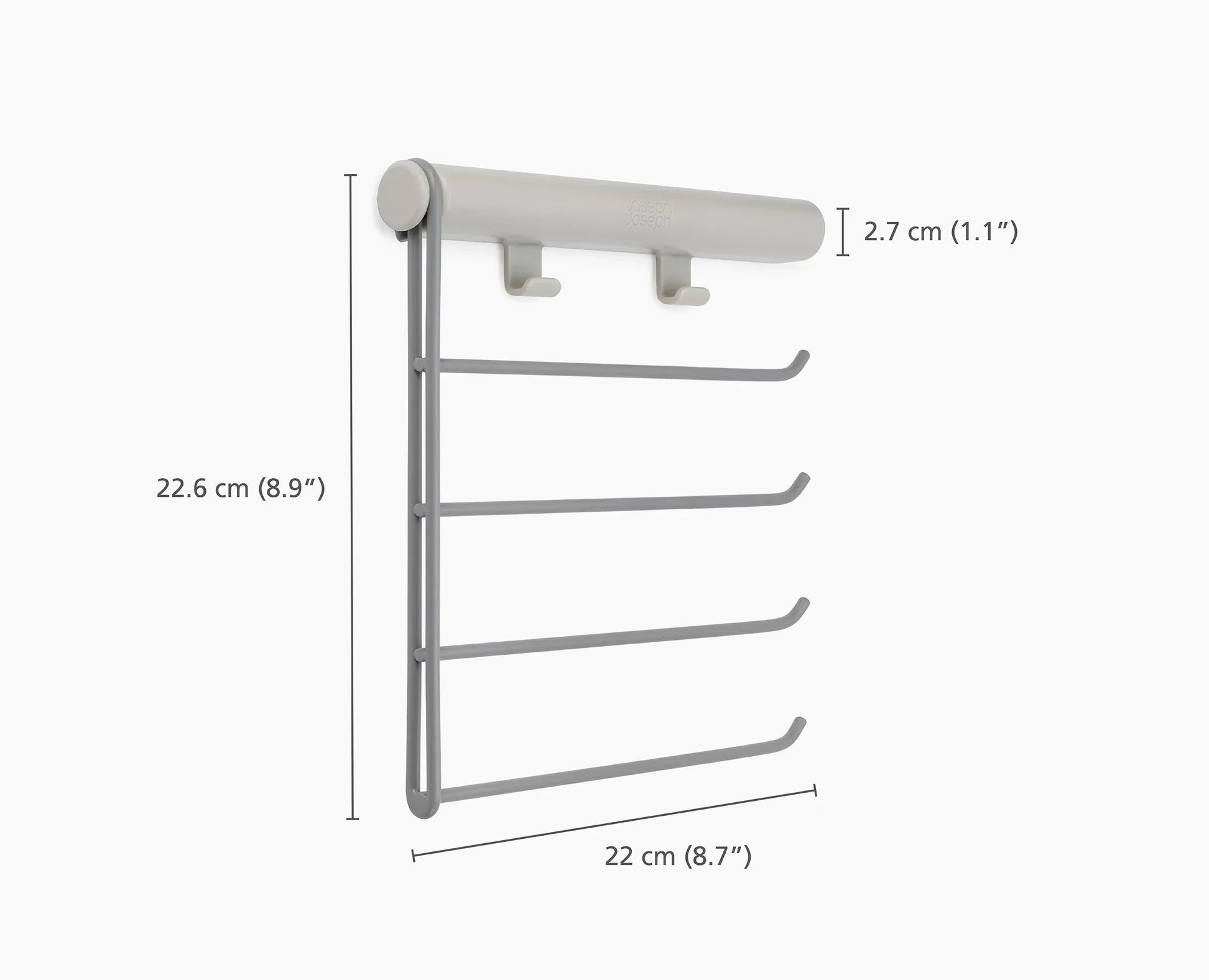 Orderly Belt, Tie & Scarf Organizer Rail in Ecru - Perfect for Closet, Bedroom & Travel Storage Organization