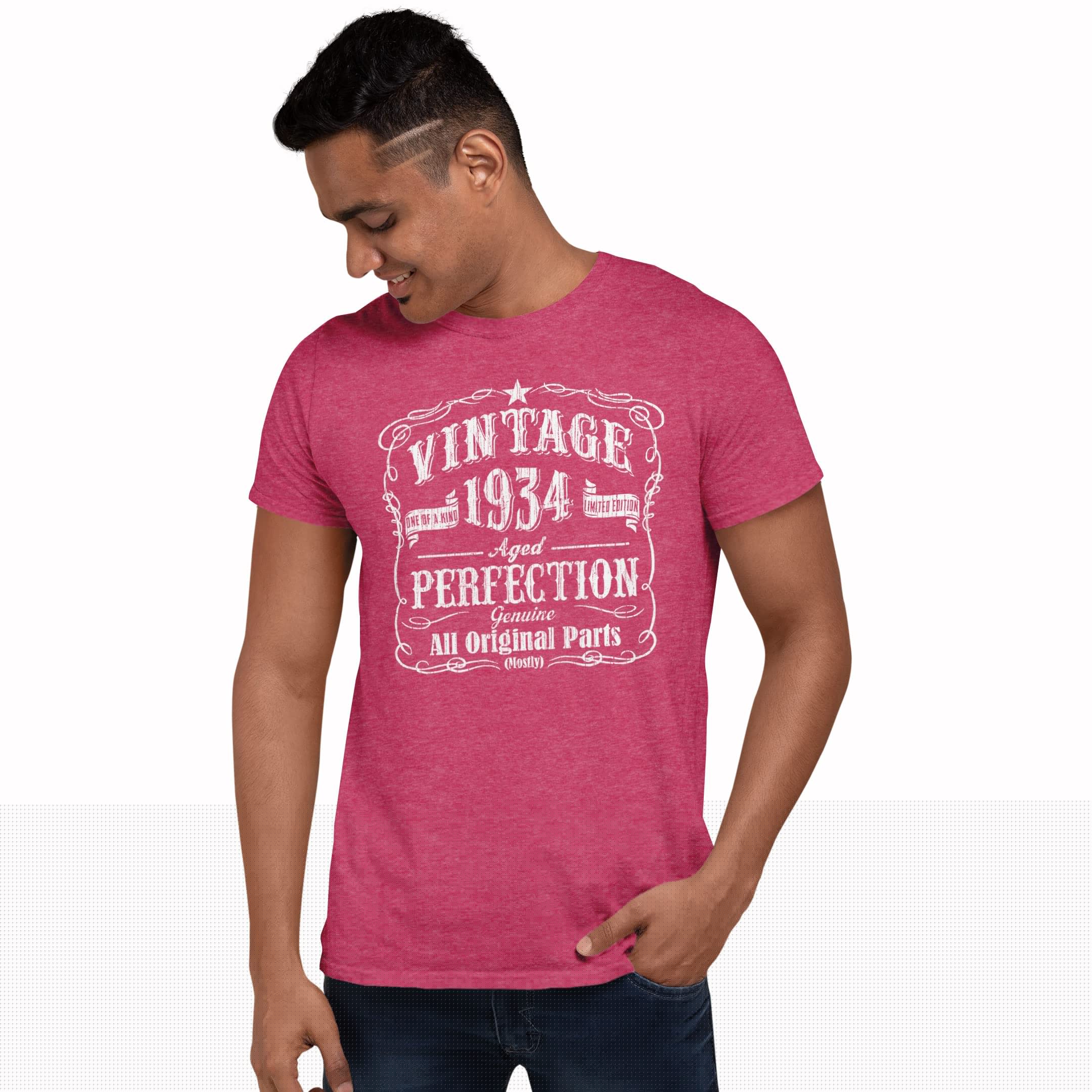 Vintage 1930s Retro T-Shirts for Men - 90 Year Old Classic Cotton Tees - Perfect for Historical Reenactments, Themed Parties & Retro Fashion