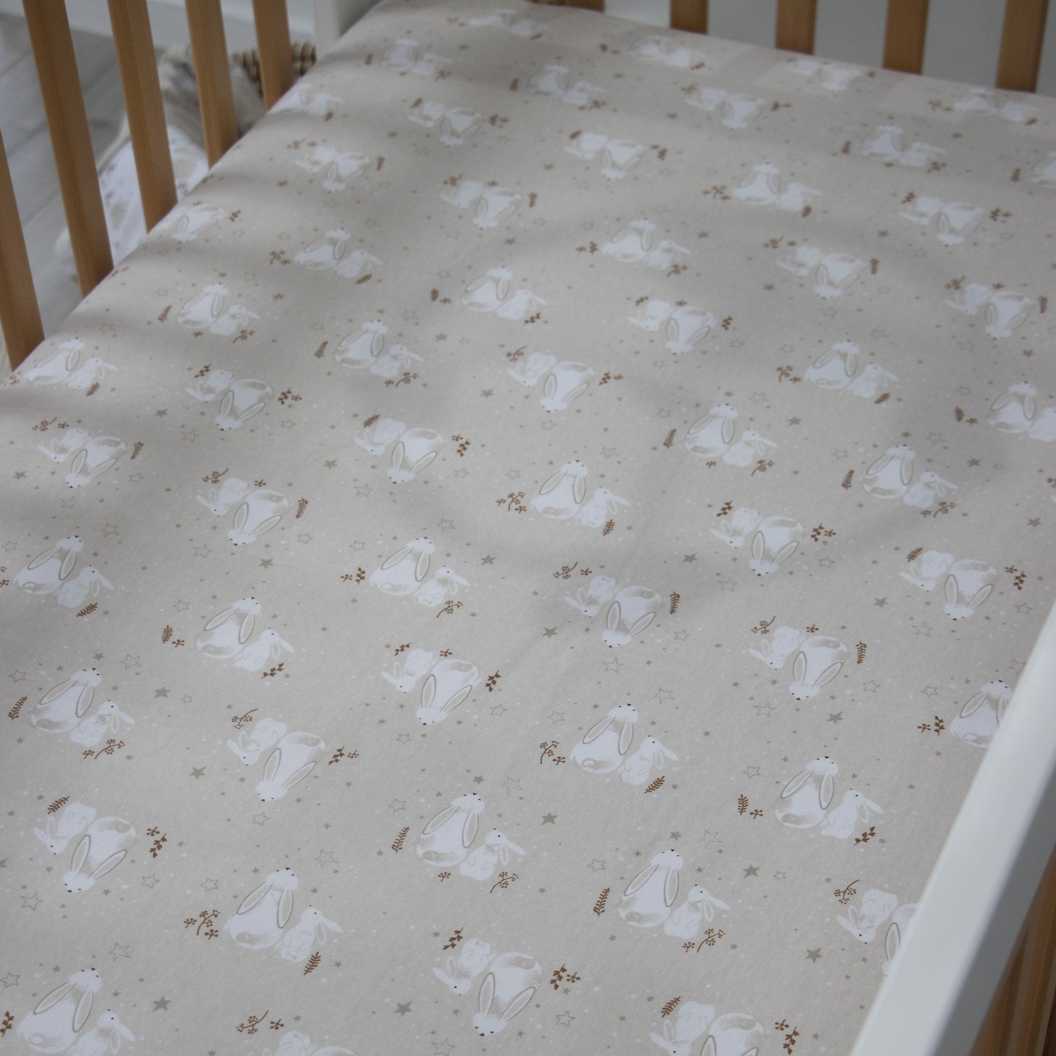 Bunny Dreams Jersey Cot Fitted Sheet - Soft Baby Crib Sheet for Nursery, Daycare & Travel - Perfect for Toddlers & Infants