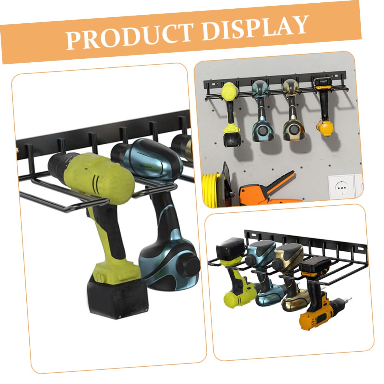 Jojofuny Electric Drill Storage Rack - Iron Tool Organizer for Cordless Drills & Power Tools - Workshop Use