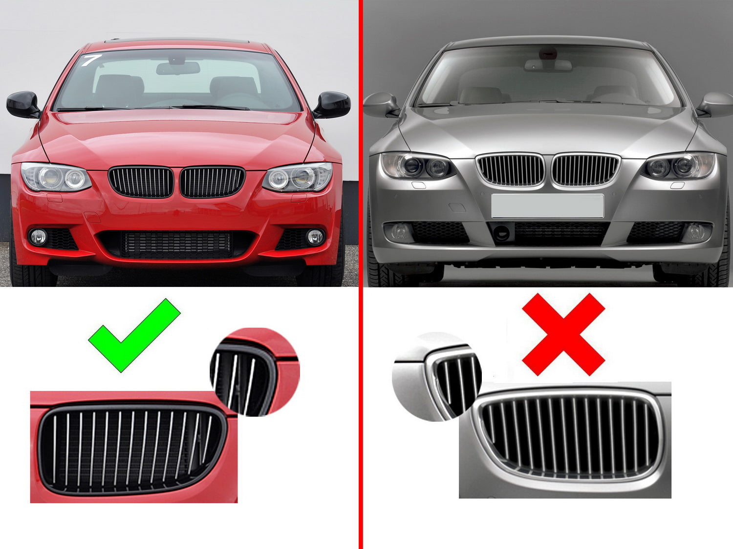 BMW E92 E93 3 Series Coupe M Color Grille Insert Trims with 13 Beams - Compatible with 2011-2013 Models | Stylish Front Grille Upgrade for Enhanced Appearance & Sporty Look