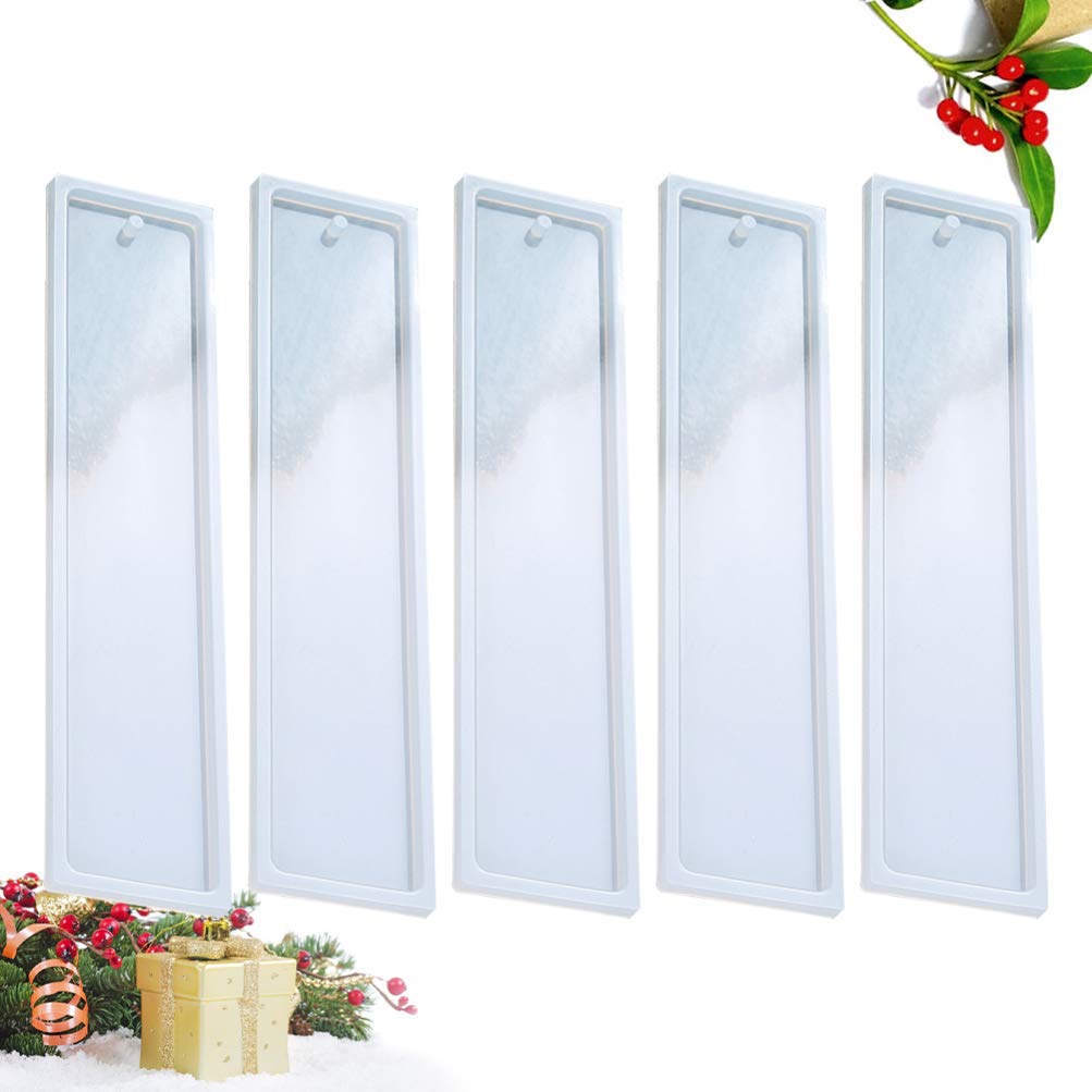 Premium 5PCS Silicone Resin Molds for DIY Bookmark & Jewelry Making - Epoxy Craft Molds for Handmade Accessories, Gifts, and Home Decor Projects