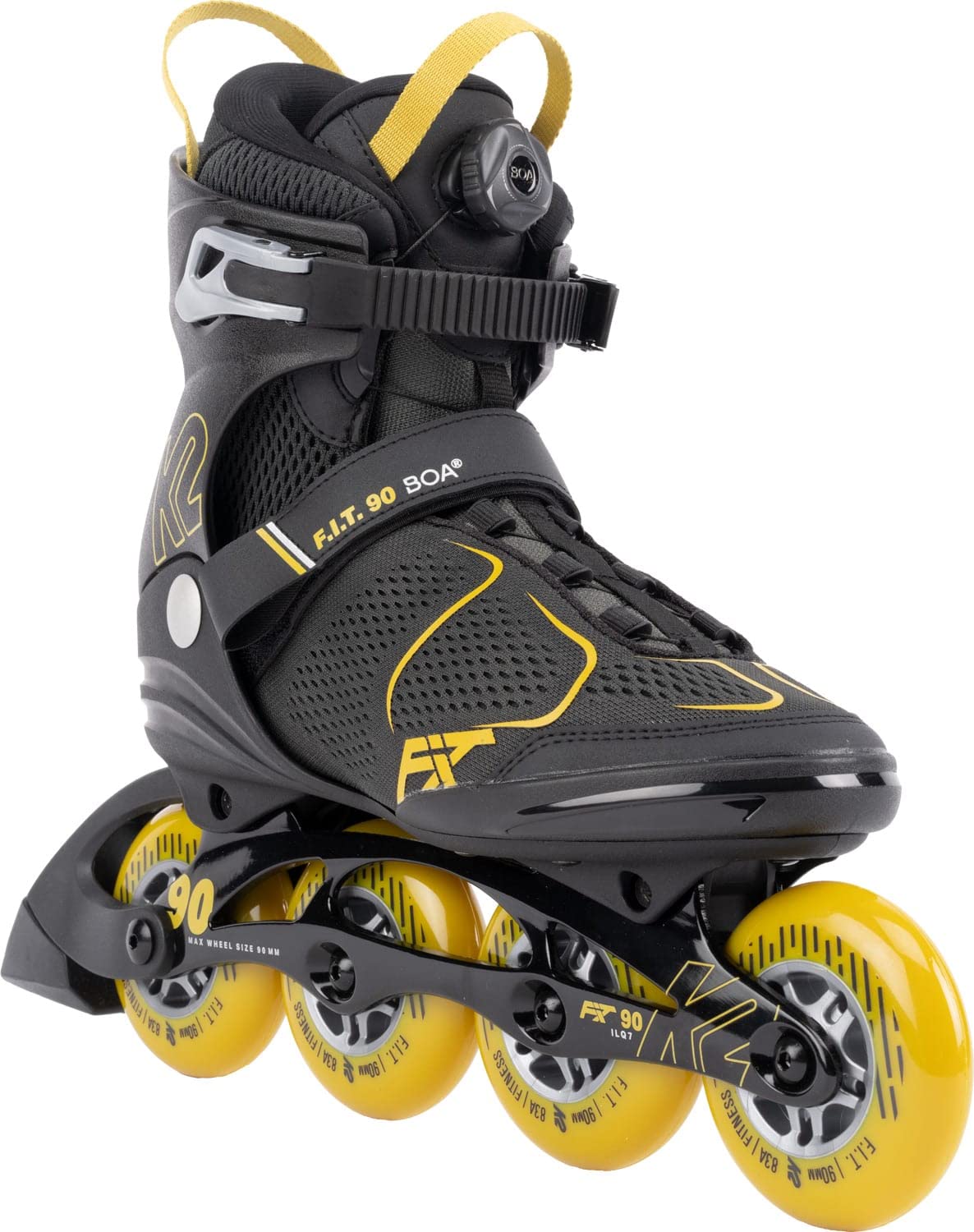 K2 F.I.T. 90 Boa Gray Men's Inline Skates - High Performance Rollerblades for Fitness, Speed Skating & Urban Commuting