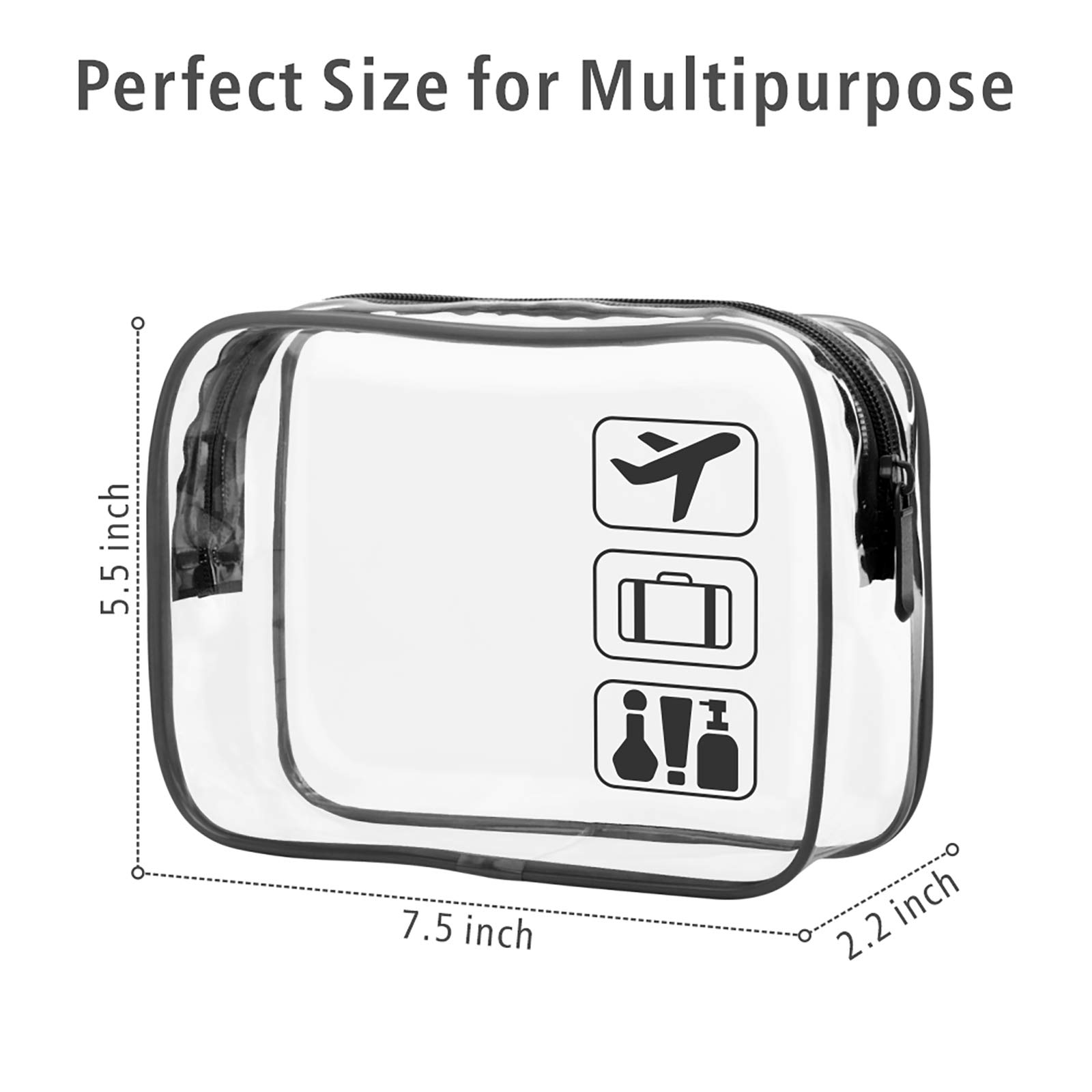 PACKISM TSA Approved Clear Toiletry Bag - Waterproof Quart Size Travel Cosmetic Organizer for Women & Men - 3 Pack Airline Compliant Makeup Bags for Carry-On Luggage - Perfect for Airports, Gym, Camping & Weekend Getaways