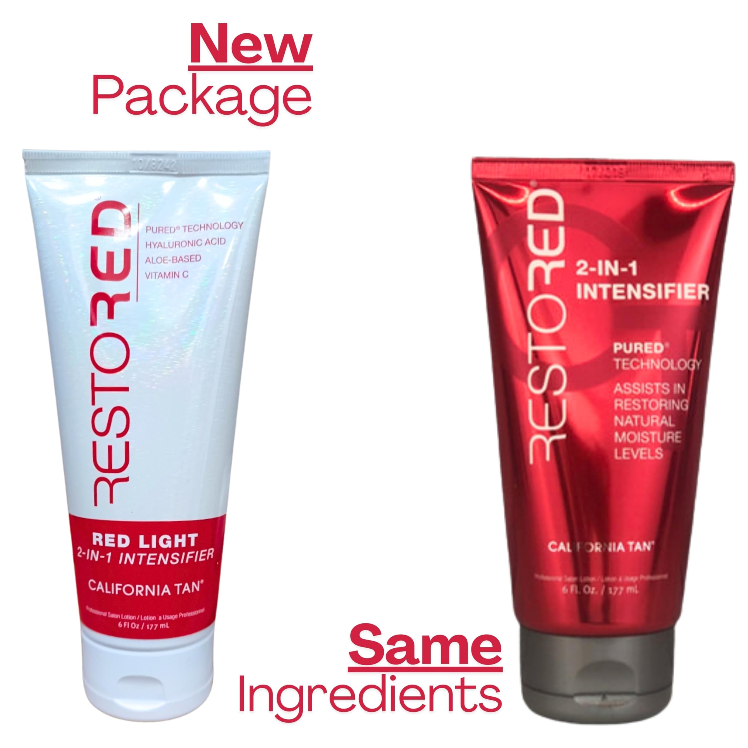 California Tan CT Restored 2-IN-1 Tanning Intensifier & Red Light Therapy Lotion - 6 oz | Collagen Boosting, Anti-Aging Skincare for Red Light Therapy Beds & Home Tanning | Perfect for Post-Tanning Care & Skin Rejuvenation