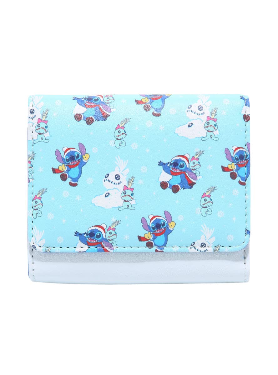 Loungefly Disney Lilo & Stitch Snow Day Mini Wallet - Cute Character Crossbody Wallet for Women & Girls - Perfect for Theme Parks, Cosplay, and Everyday Use