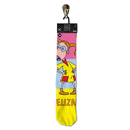 Odd Sox Nickelodeon Crew Socks - Wild Thornberry's Eliza & Donnie Socks for Men (Large) - Fun Cartoon Character Socks for Casual Wear, Gifts & Nickelodeon Fans