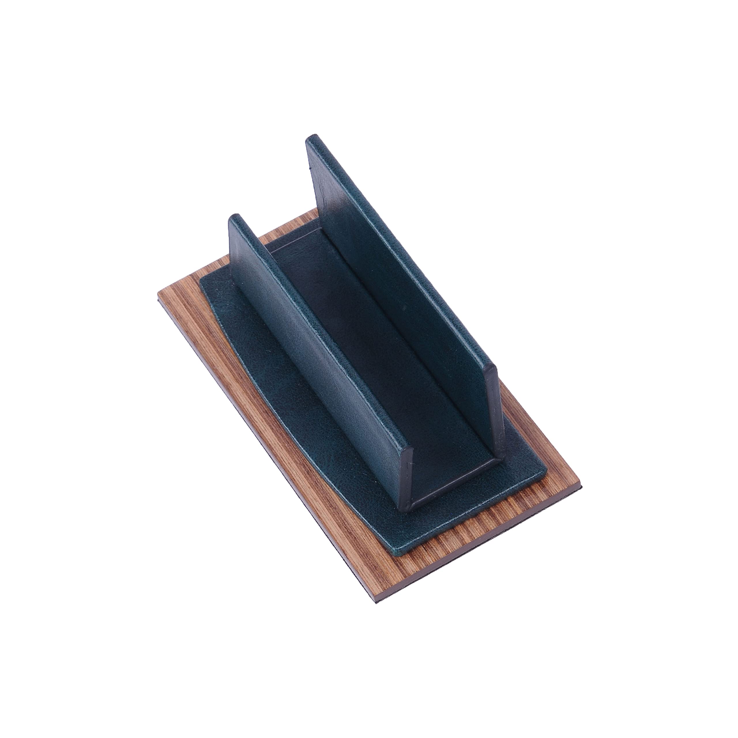 Premium 11-Piece Leather Desk Organizer Set with Walnut Wood Base - Stylish Office & Home Desk Accessories for Productivity (Green) - Perfect for Organizing Pens, Files & Stationery on Your Workspace
