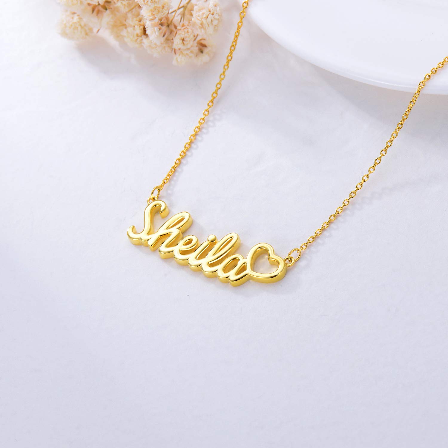 Personalized Name Necklace - 925 Sterling Silver Custom Name Jewelry for Women, Gift for Mom, Wife, Girlfriend - Perfect for Mother's Day, Birthday, Anniversary & Everyday Wear