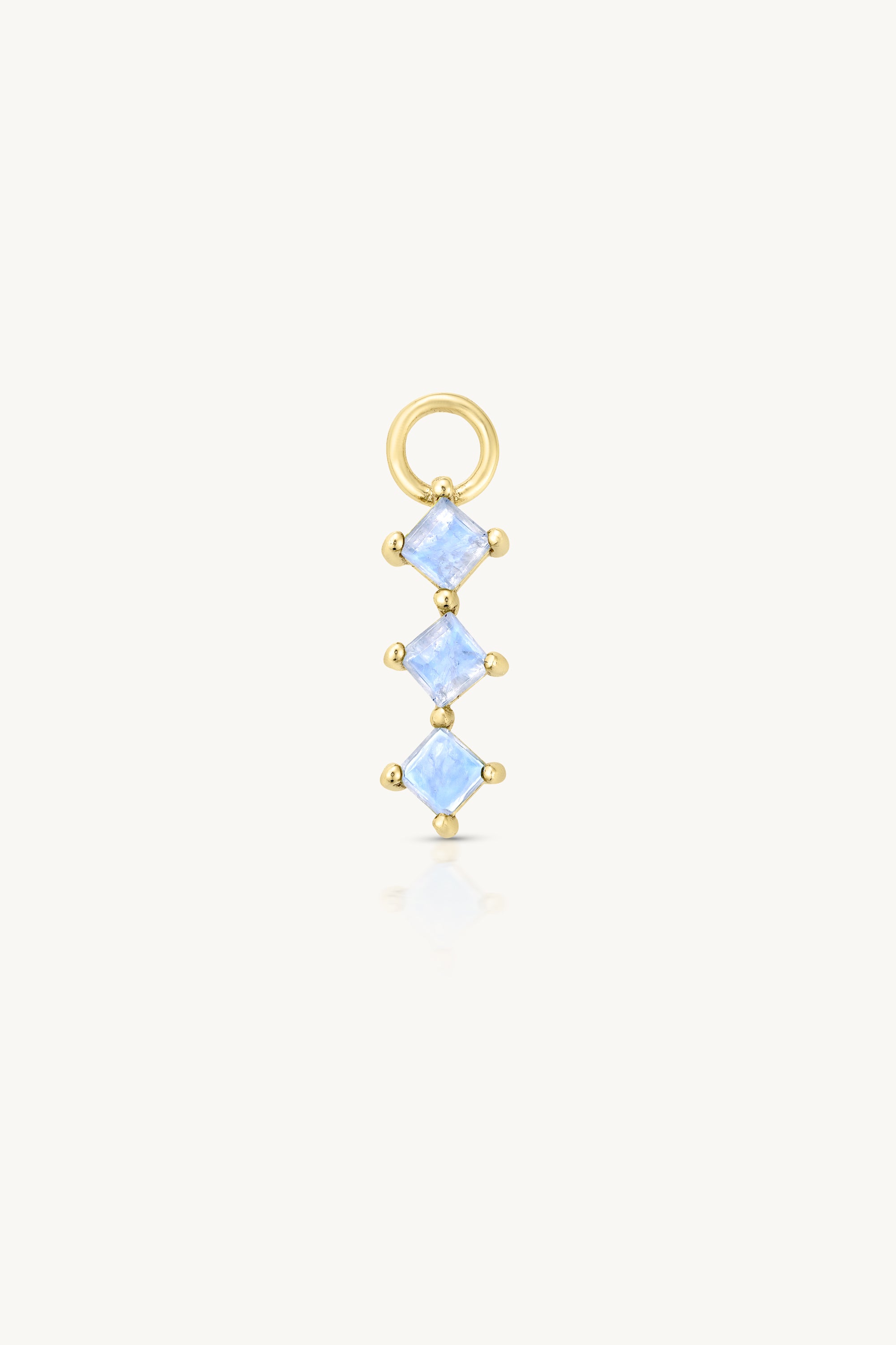 Trio Moonstone Gold Charm Necklace - Elegant 14K Gold Moonstone Pendant for Women - Perfect for Weddings, Anniversaries & Special Occasions