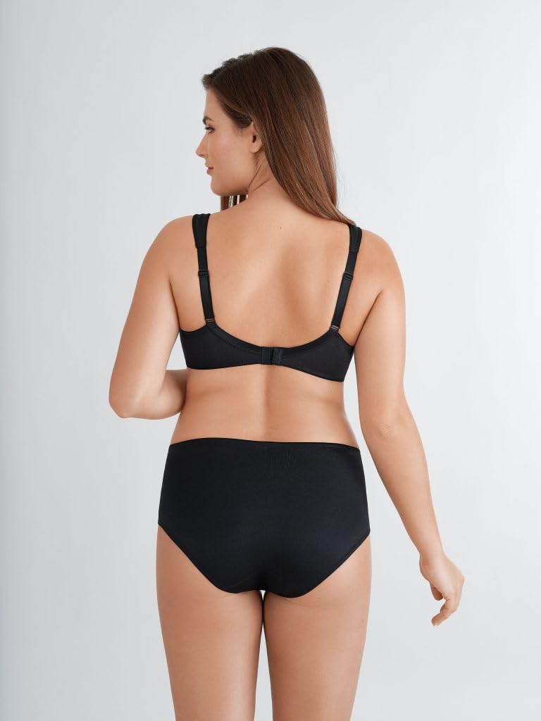 Felina Pure Balance Molded Wire-Free Bra - Comfortable Support for Full Bust (Black, 40E) | Perfect for Everyday Wear, Work & Yoga